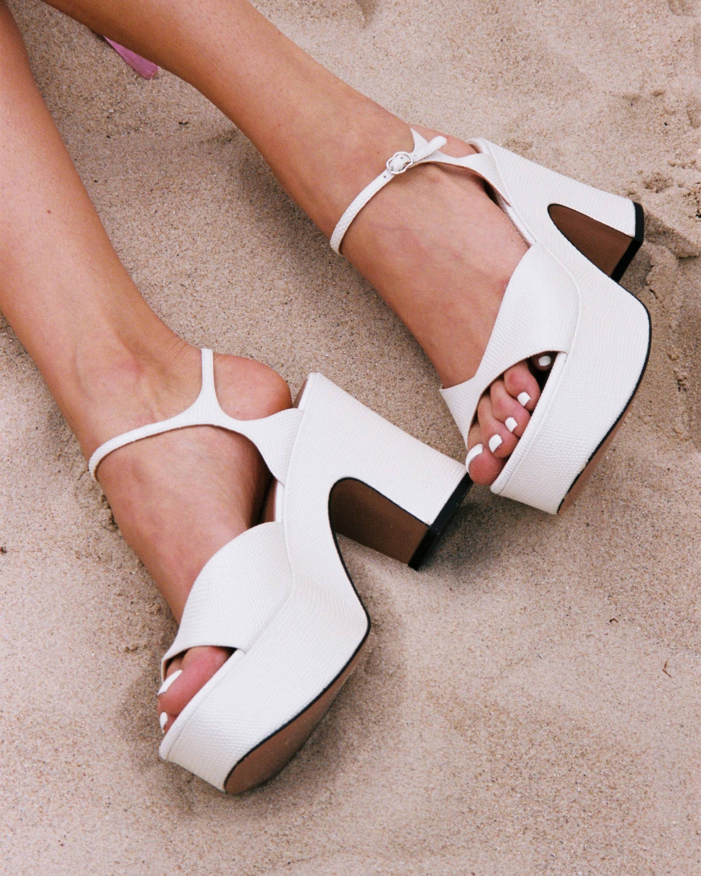 DRIVER - Sandals - Embossed White