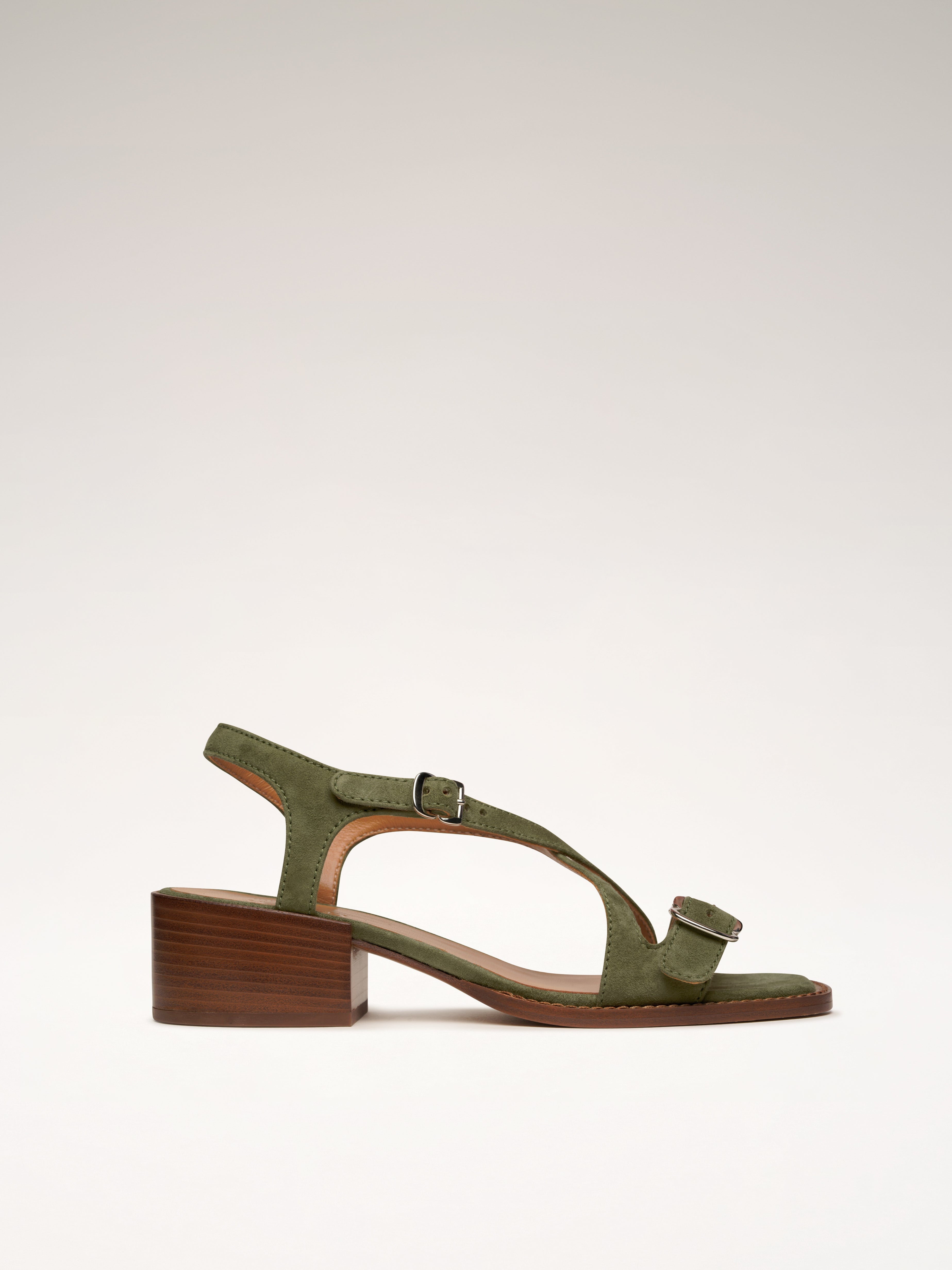 Laura Brown x Nomasei : ROMA - Sandales - Camoscio Kaki Sandales Nomasei Kaki 36