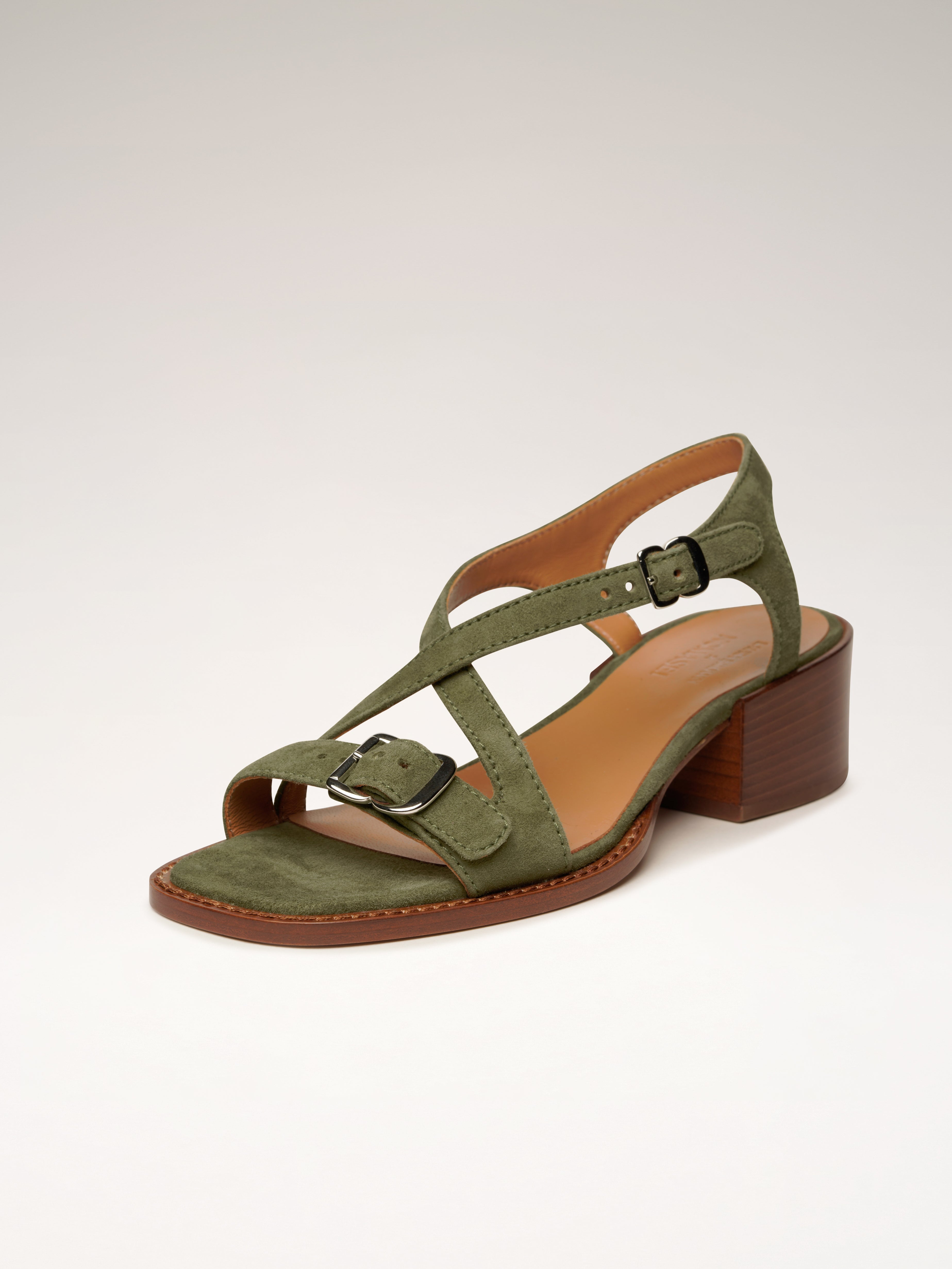 Laura Brown x Nomasei : ROMA - Sandales - Camoscio Kaki Sandales Nomasei