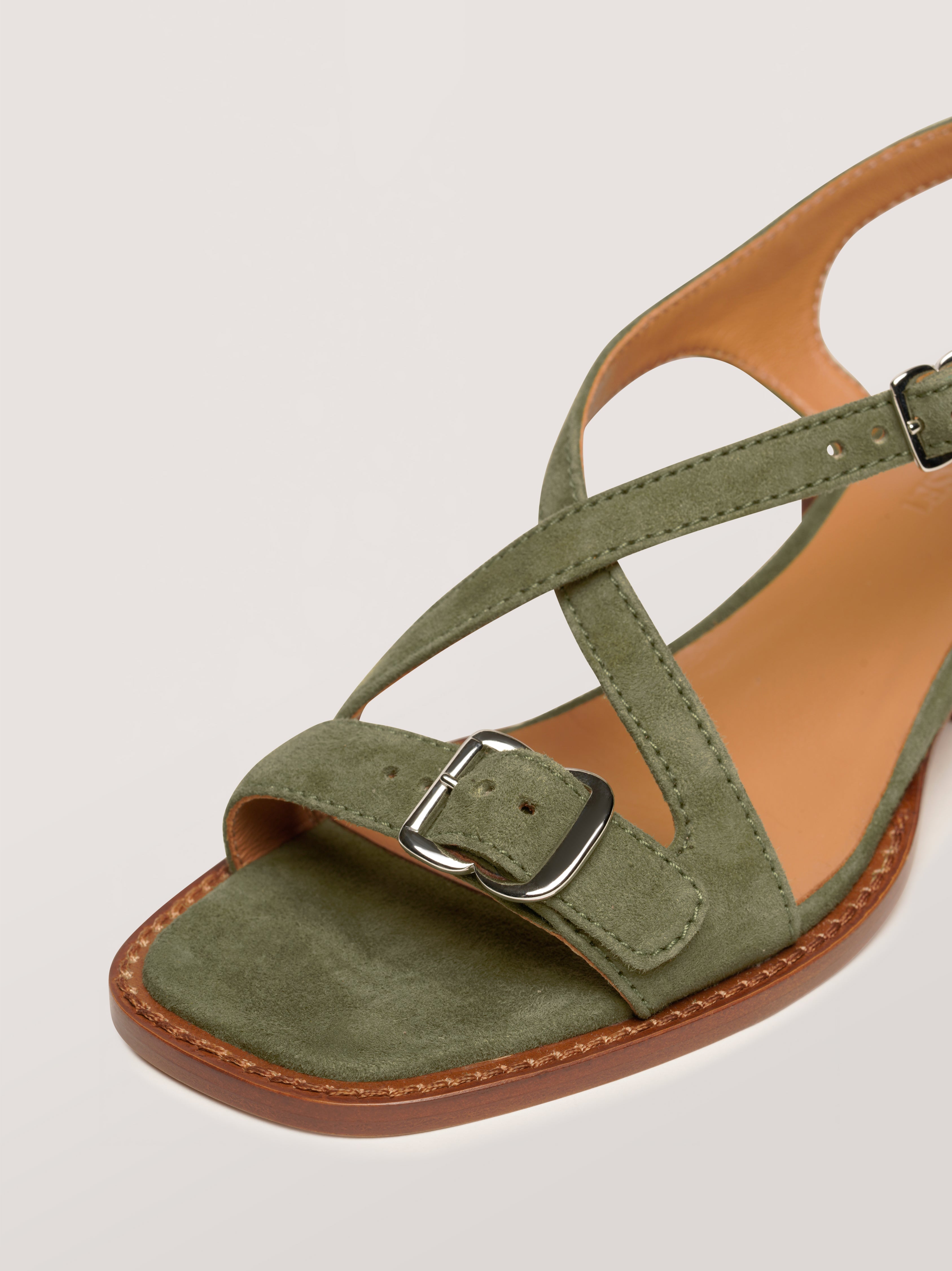 Laura Brown x Nomasei : ROMA - Sandales - Camoscio Kaki Sandales Nomasei