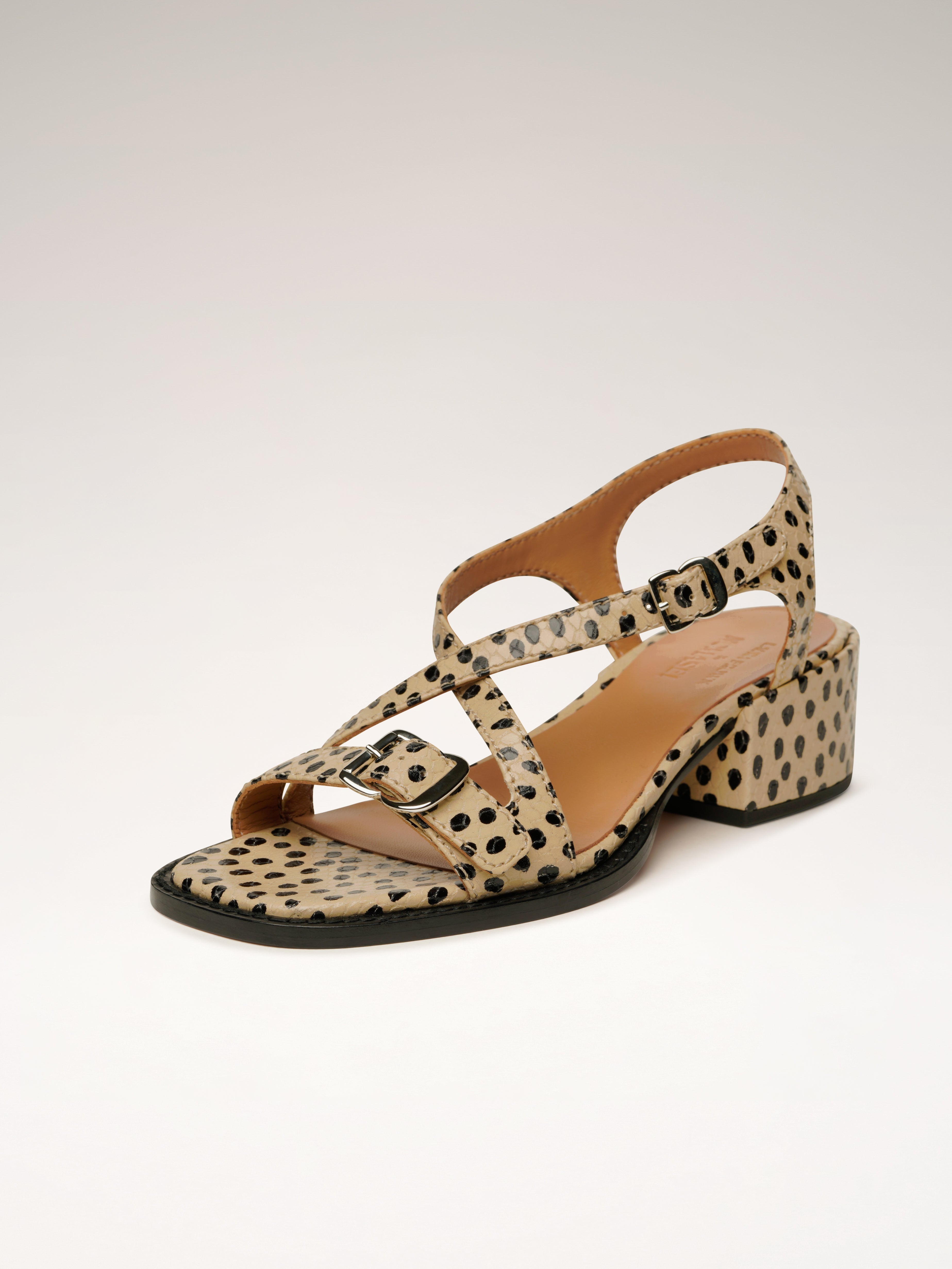 Laura Brown x Nomasei : ROMA - Sandales - Pois Beige Sandales Nomasei