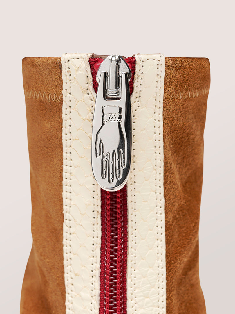 ARIA - Bottines - Suède Stretch Cognac