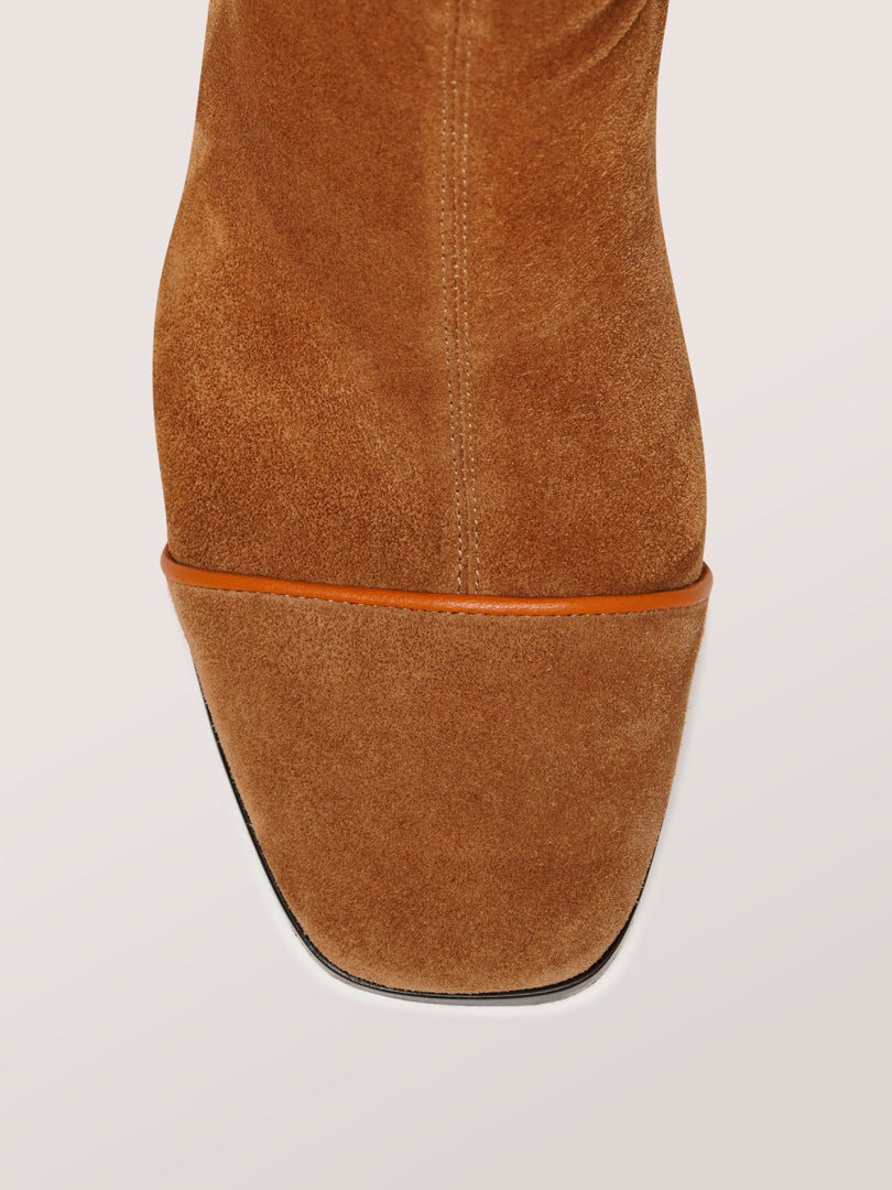 ARIA - Bottines - Suède Stretch Cognac