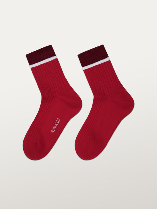 COMO - Chaussettes Fil d'Écosse - Rouge