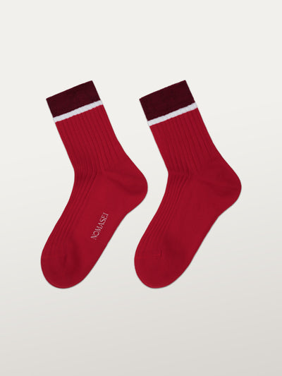 COMO - Chaussettes Fil d'Écosse - Rouge Chaussettes Nomasei Rouge 35-38