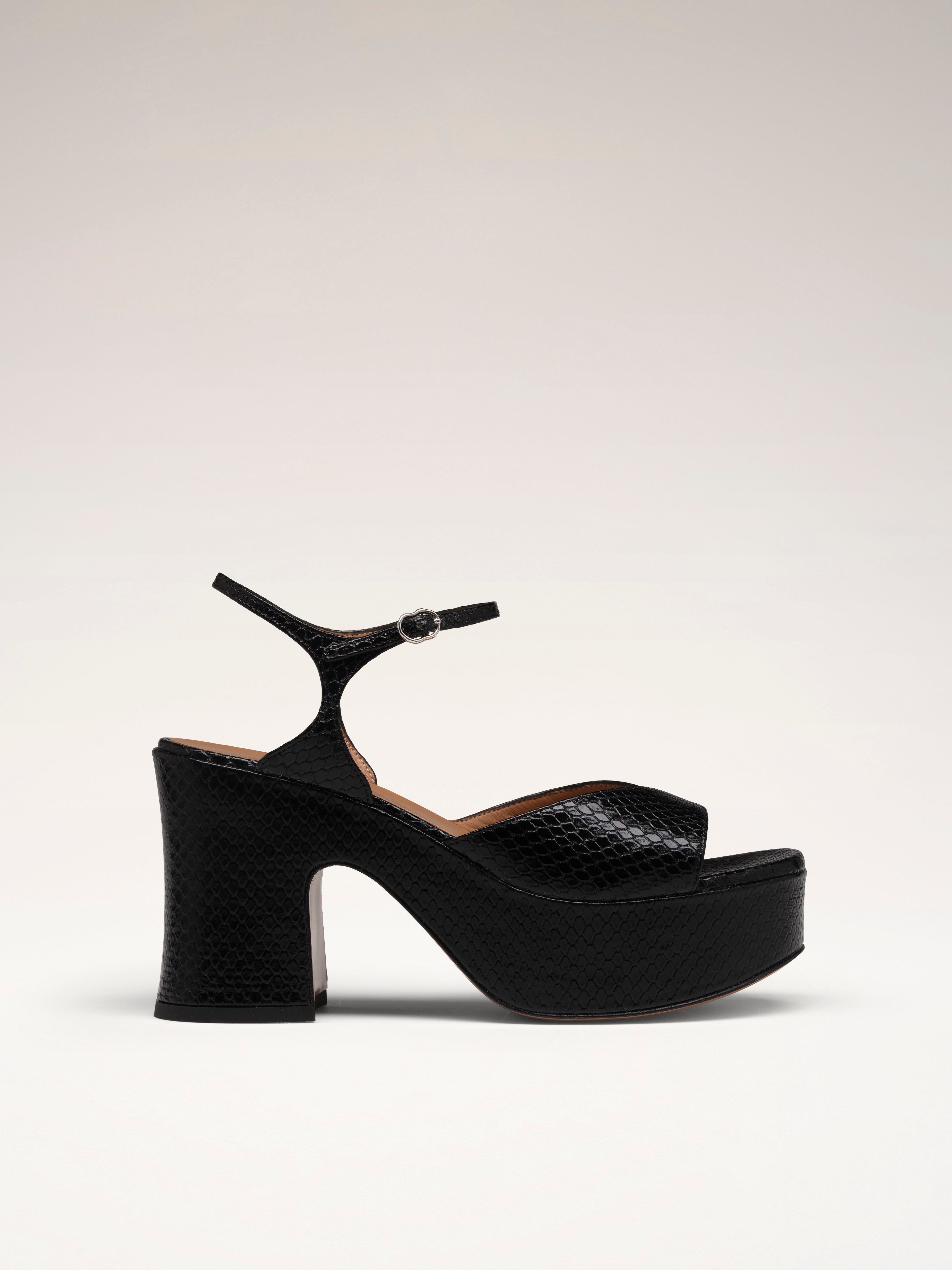 DRIVER - Sandals - Embossed Black