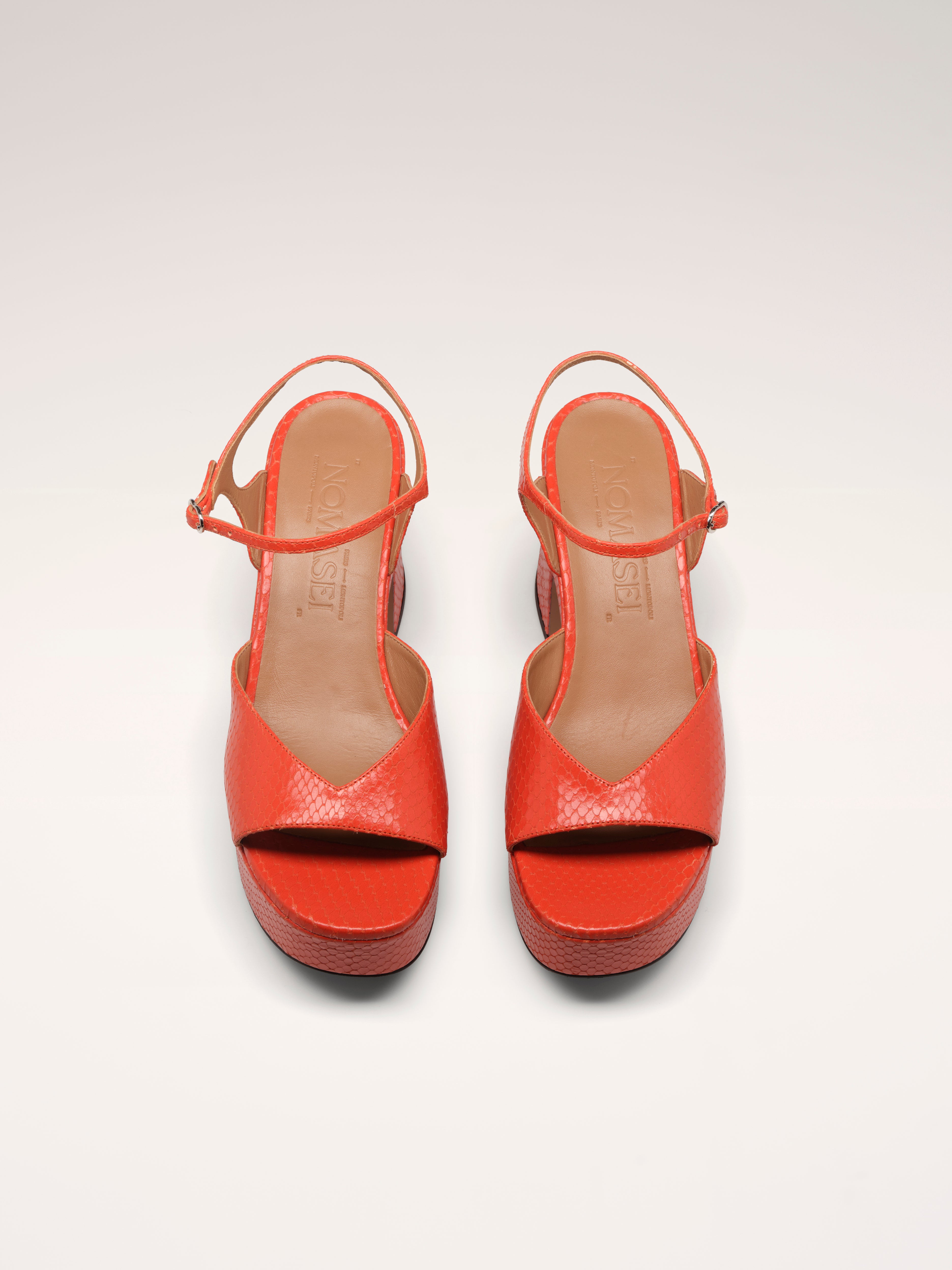 DRIVER - Sandals - Embossed Orange