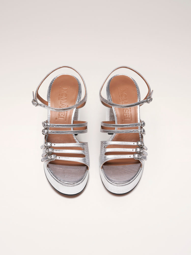 FRENCHKISS- Sandals - Embossed Silver