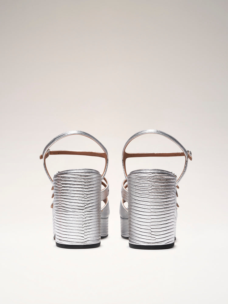 FRENCHKISS- Sandals - Embossed Silver