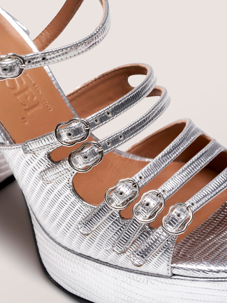 FRENCHKISS- Sandals - Embossed Silver