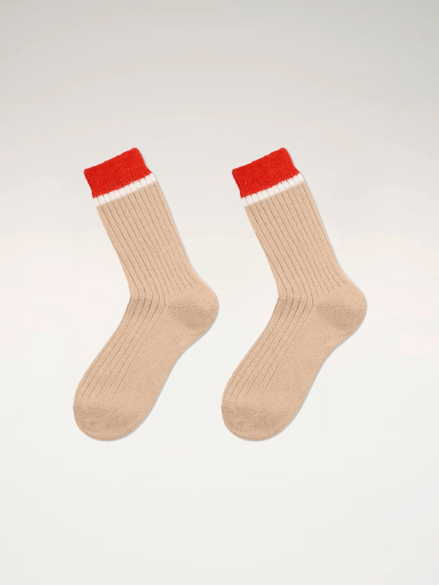 MILANO - Chaussettes - Beige & Rouge Chaussettes Nomasei Beige 35-38