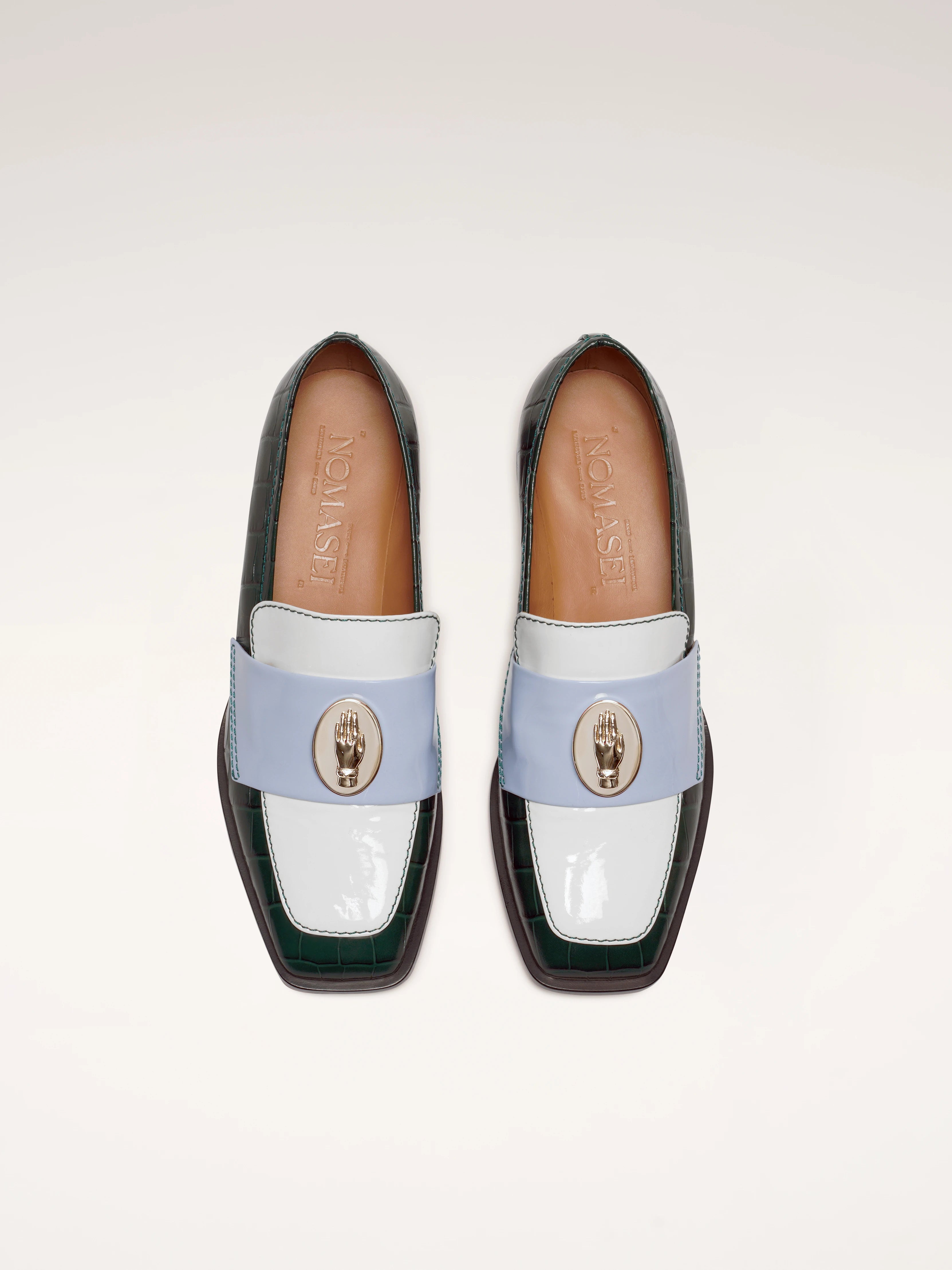 NONO - Loafers - Tricolor Green - Sky Blue