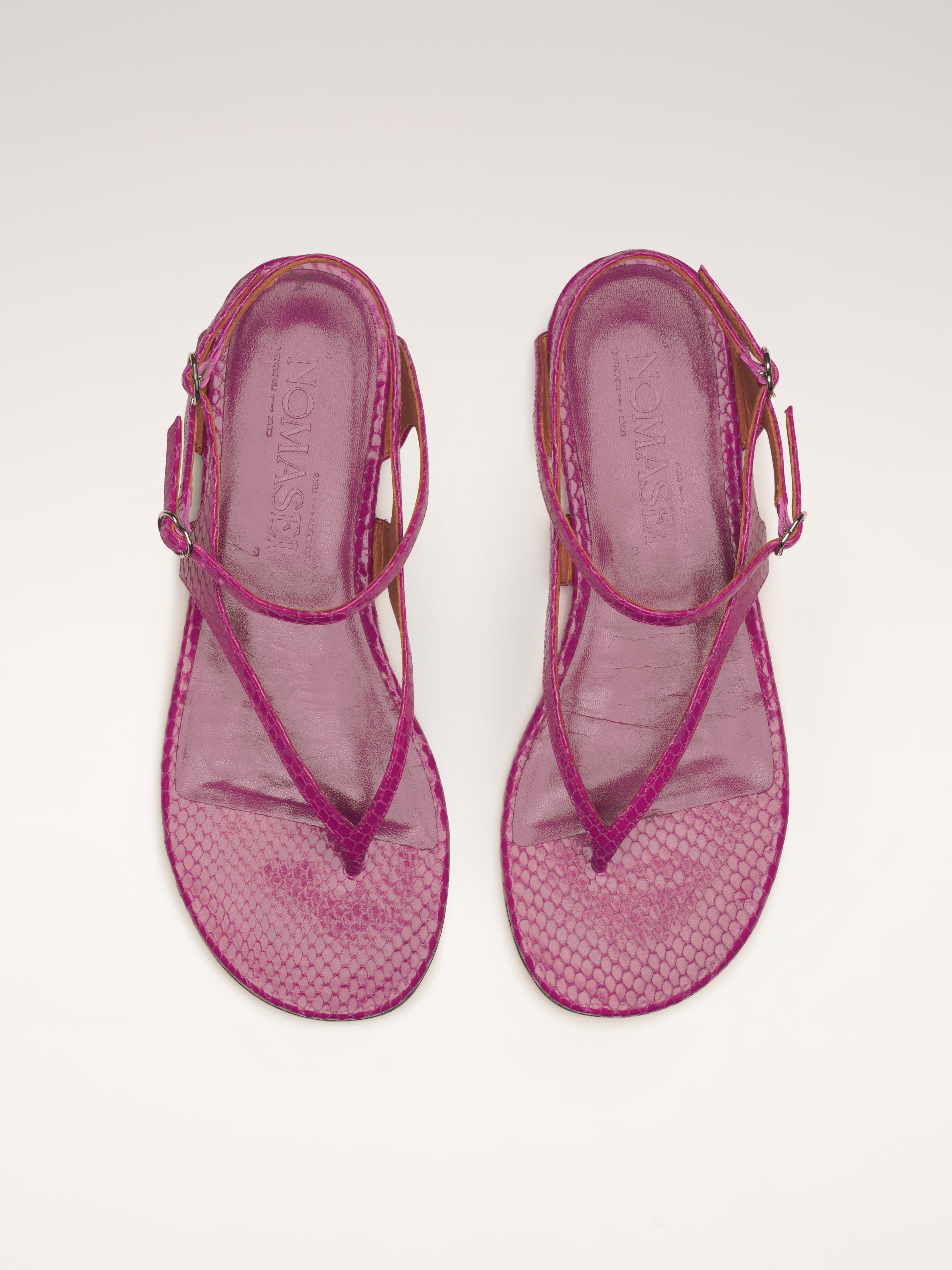 NOTTIBIANCHE - Sandales plates - Embossées Magenta Sandales Nomasei