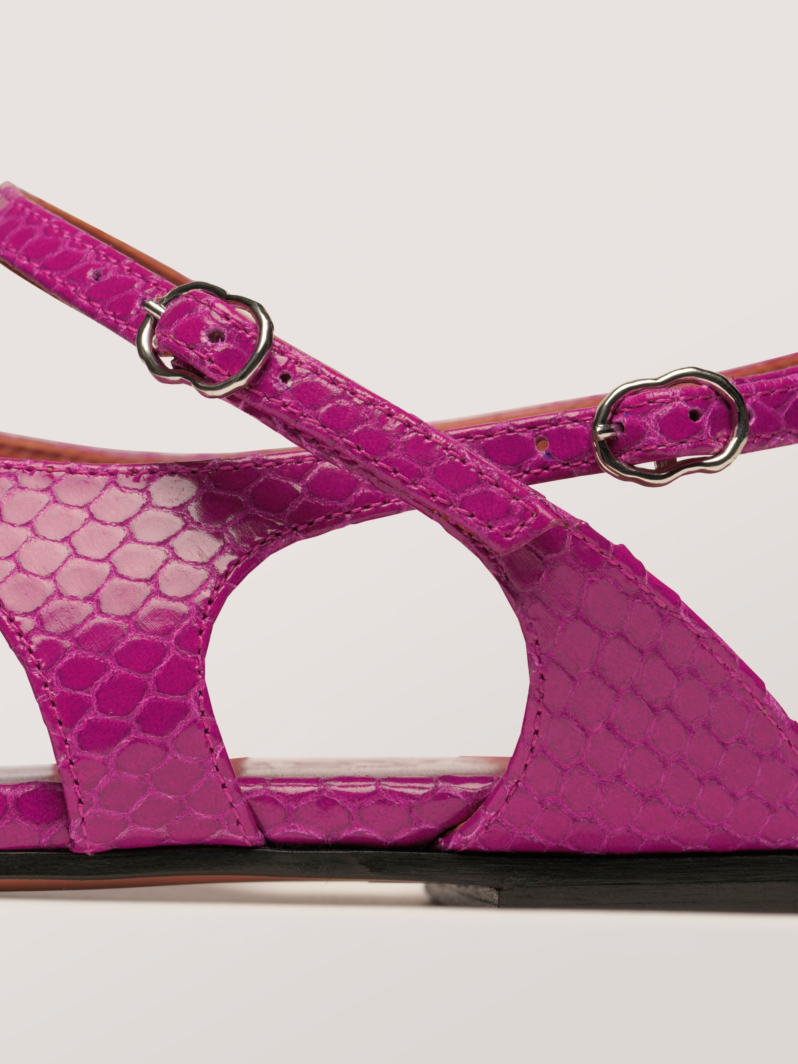 NOTTIBIANCHE - Sandales plates - Embossées Magenta Sandales Nomasei