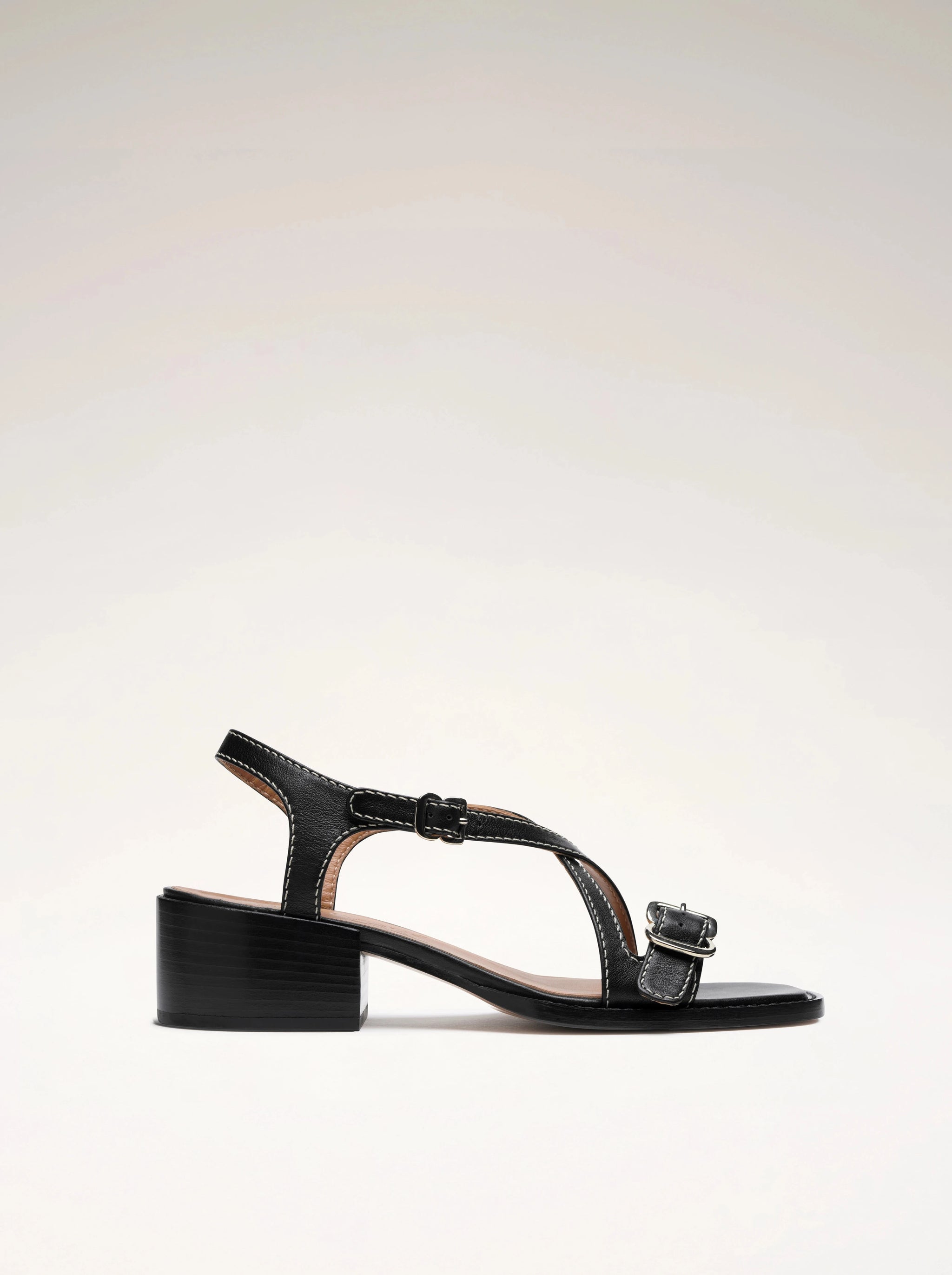 ROMA - Leather sandals - Black | Luxury craftsmanship - Nomasei