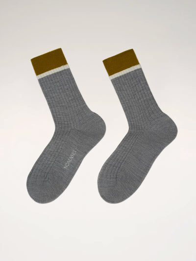 SIDNEY - Chaussettes Laine Mérinos - Concrete Chaussettes Nomasei Gris 35-38