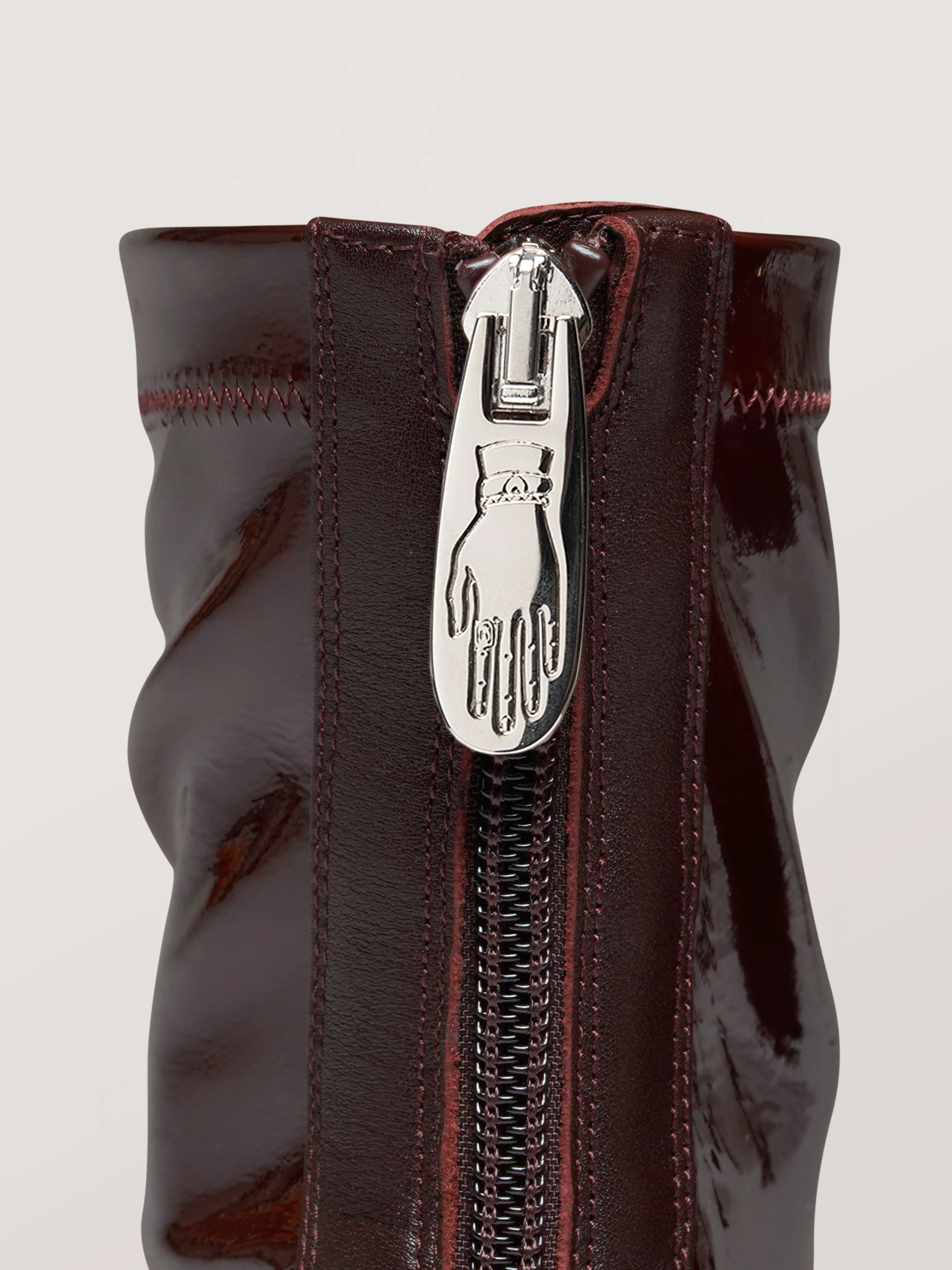 STRADA - Boots - Patent Stretch Bugundy