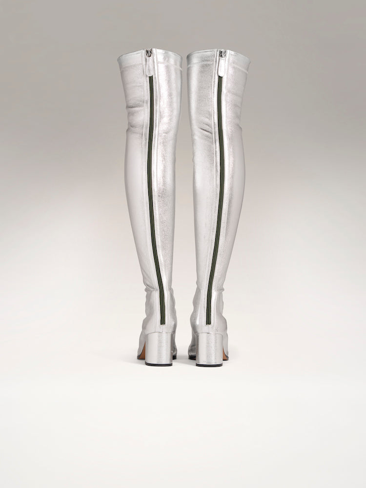 WHISPER - Over the knee boots - Silver