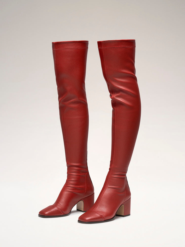 WHISPER Over the knee boots Red