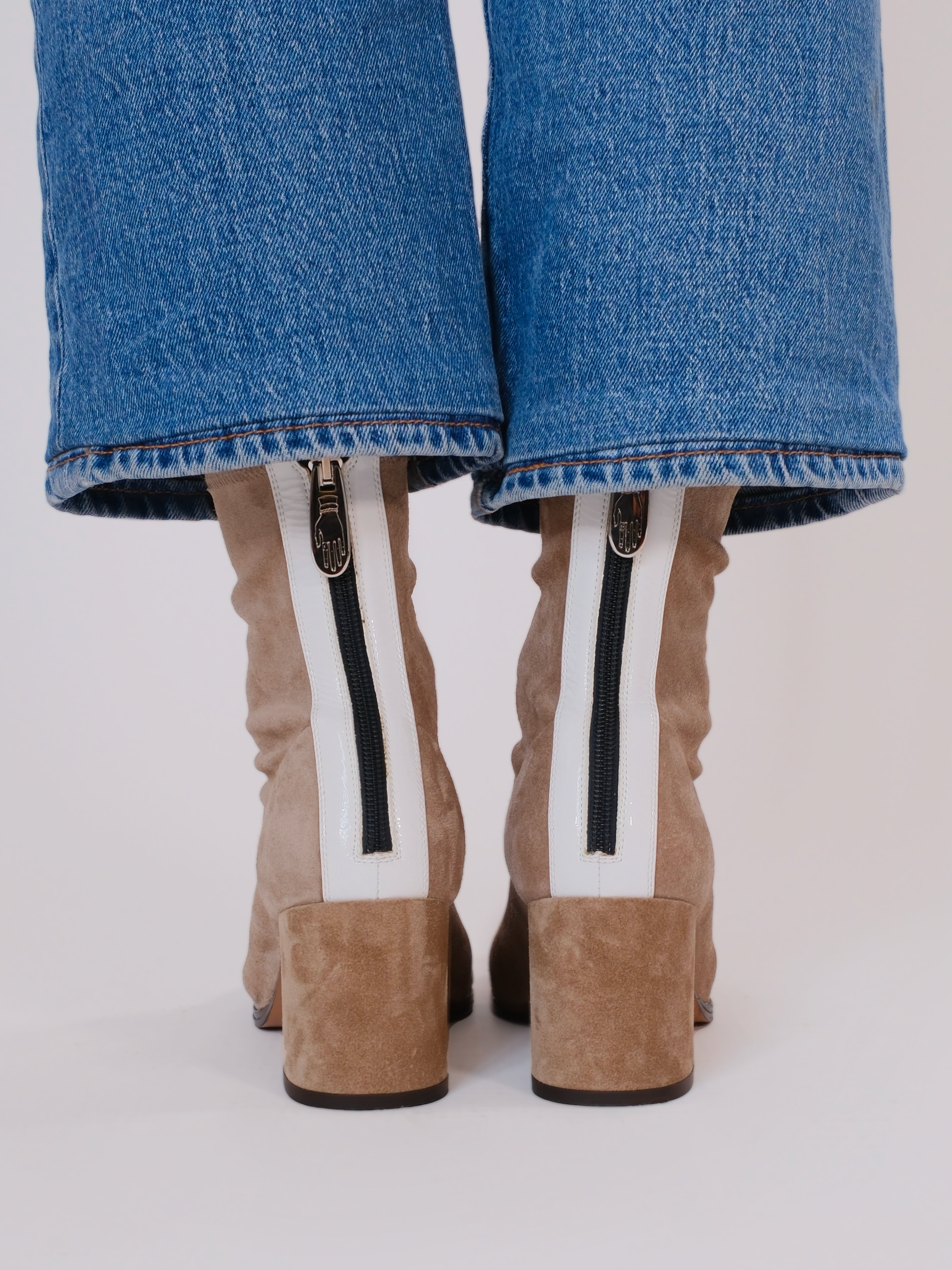 ARIA - Bottines - Suède Stretch Grège