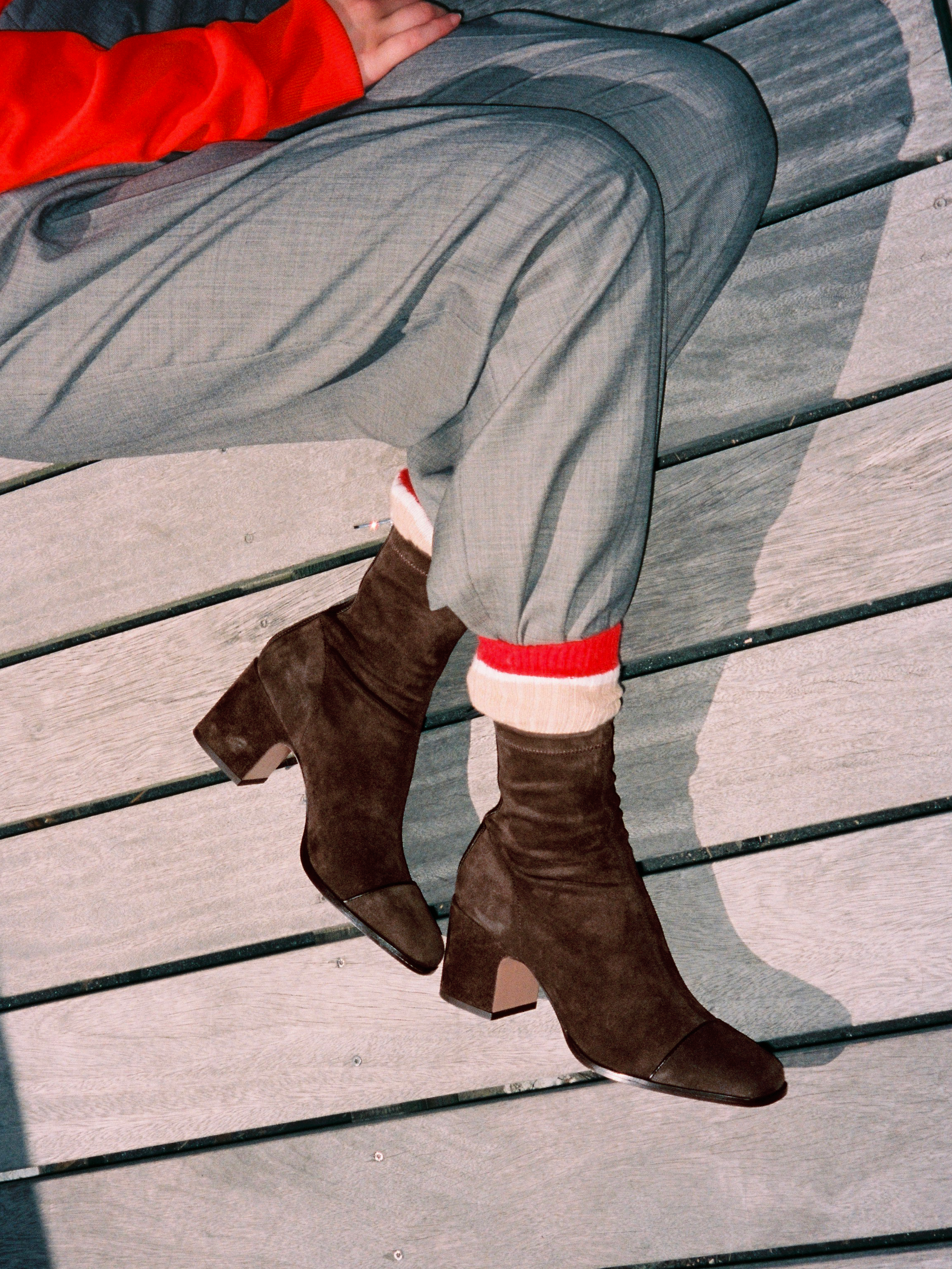 ARIA - Bottines - Suède Stretch Brun