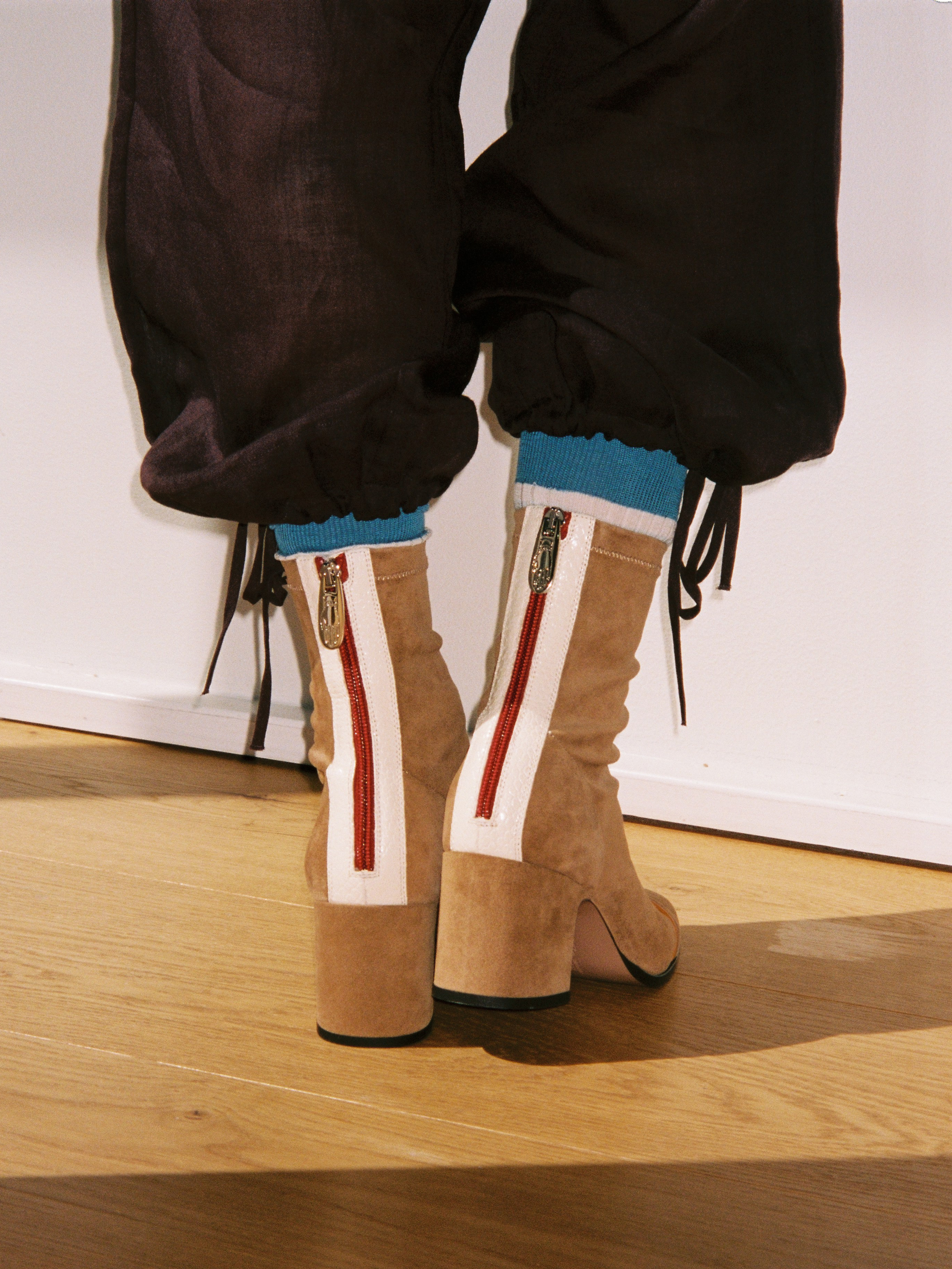 ARIA - Bottines - Suède Stretch Cognac