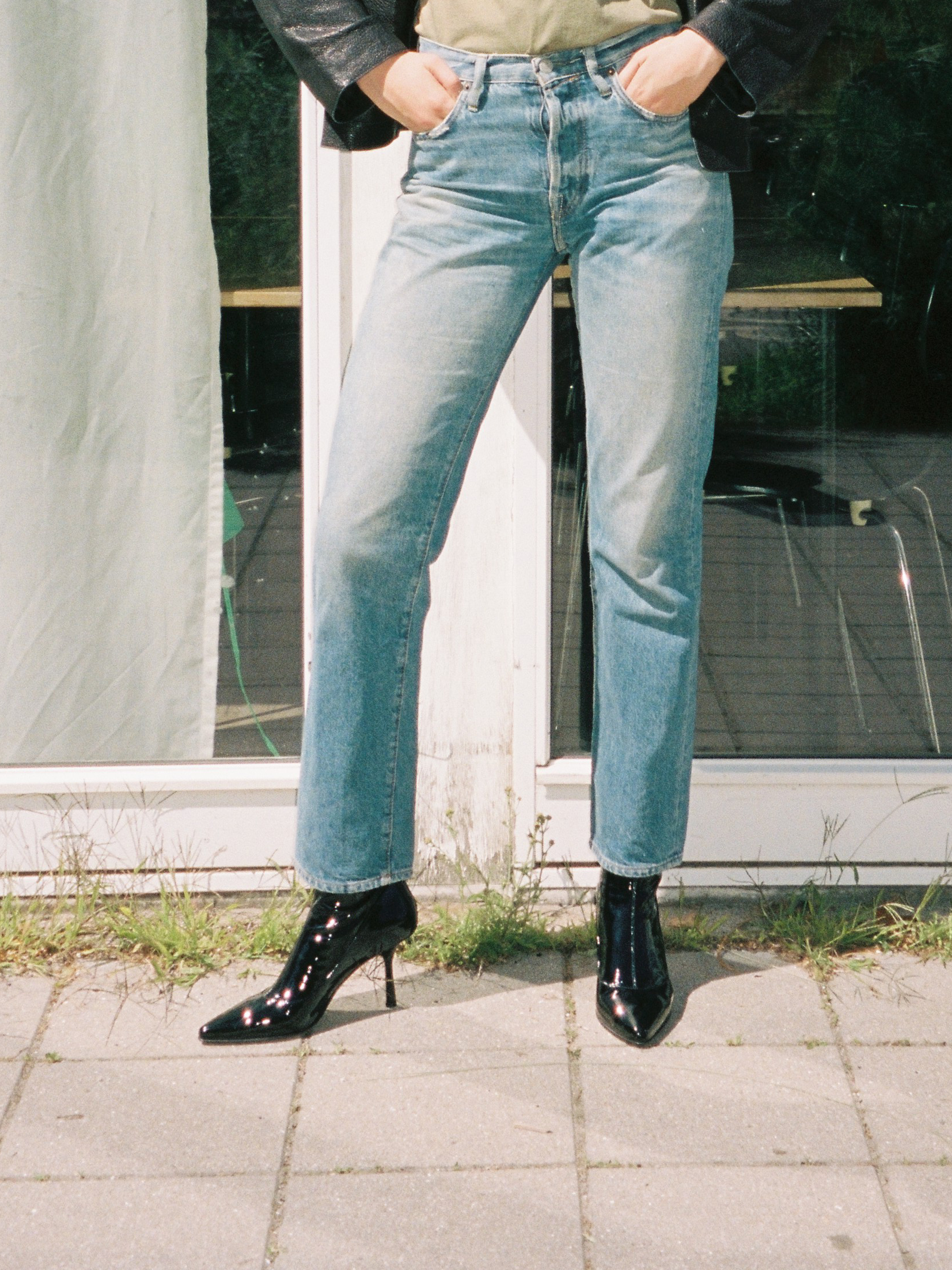 LOOPING - Boots - Patent Stretch Black