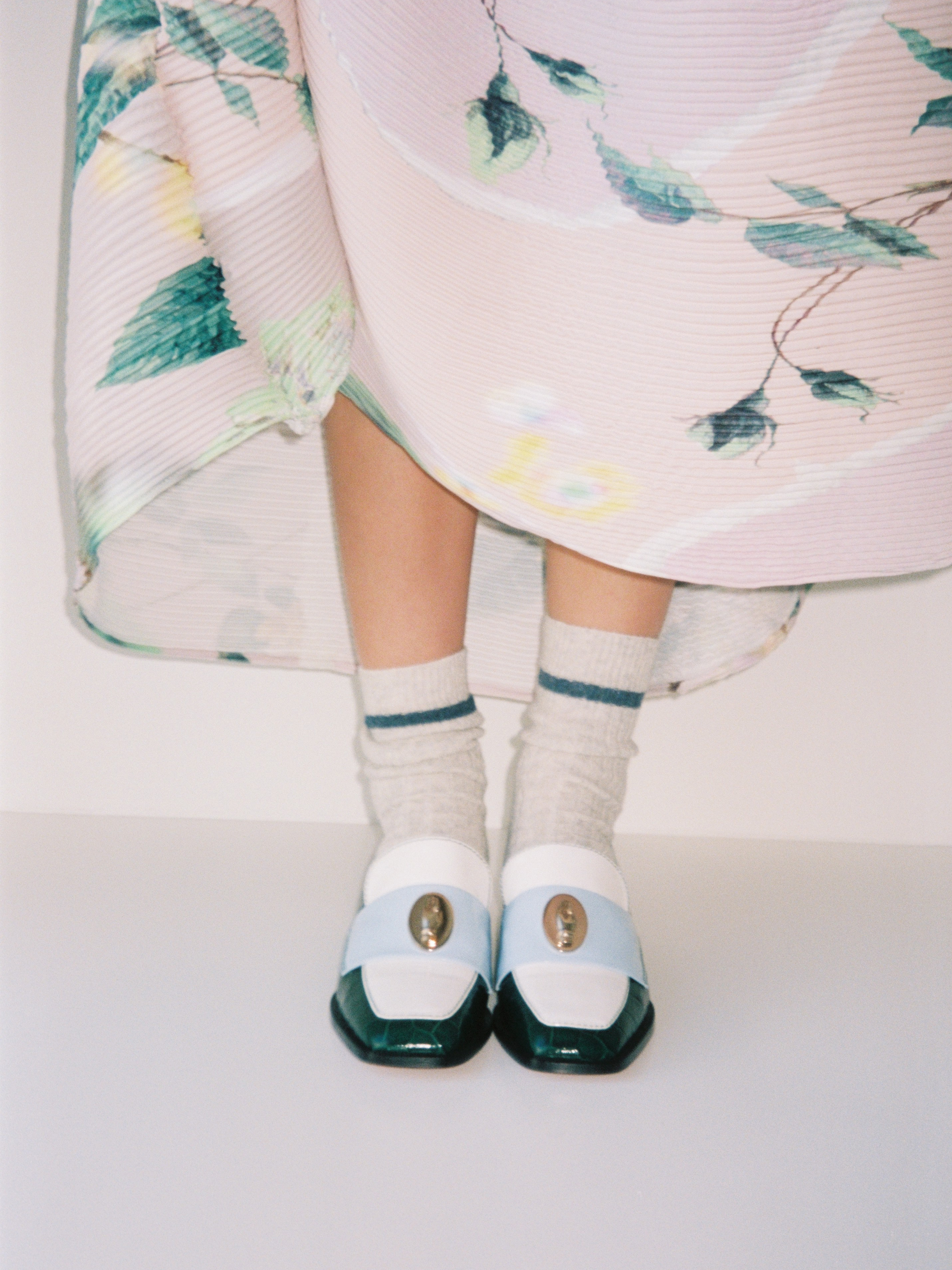 NONO - Loafers - Tricolor Green - Sky Blue