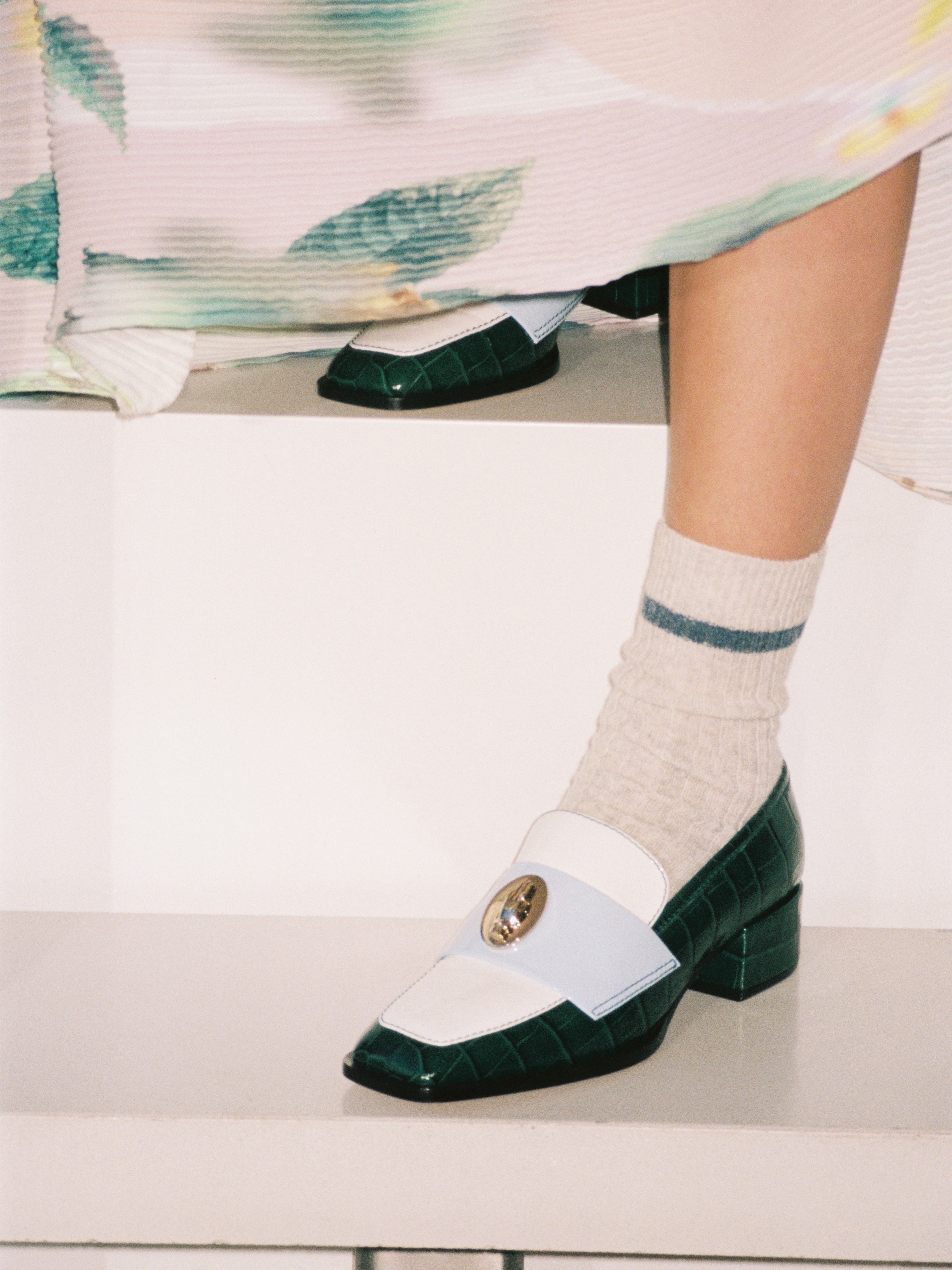 NONO - Loafers - Tricolor Green - Sky Blue