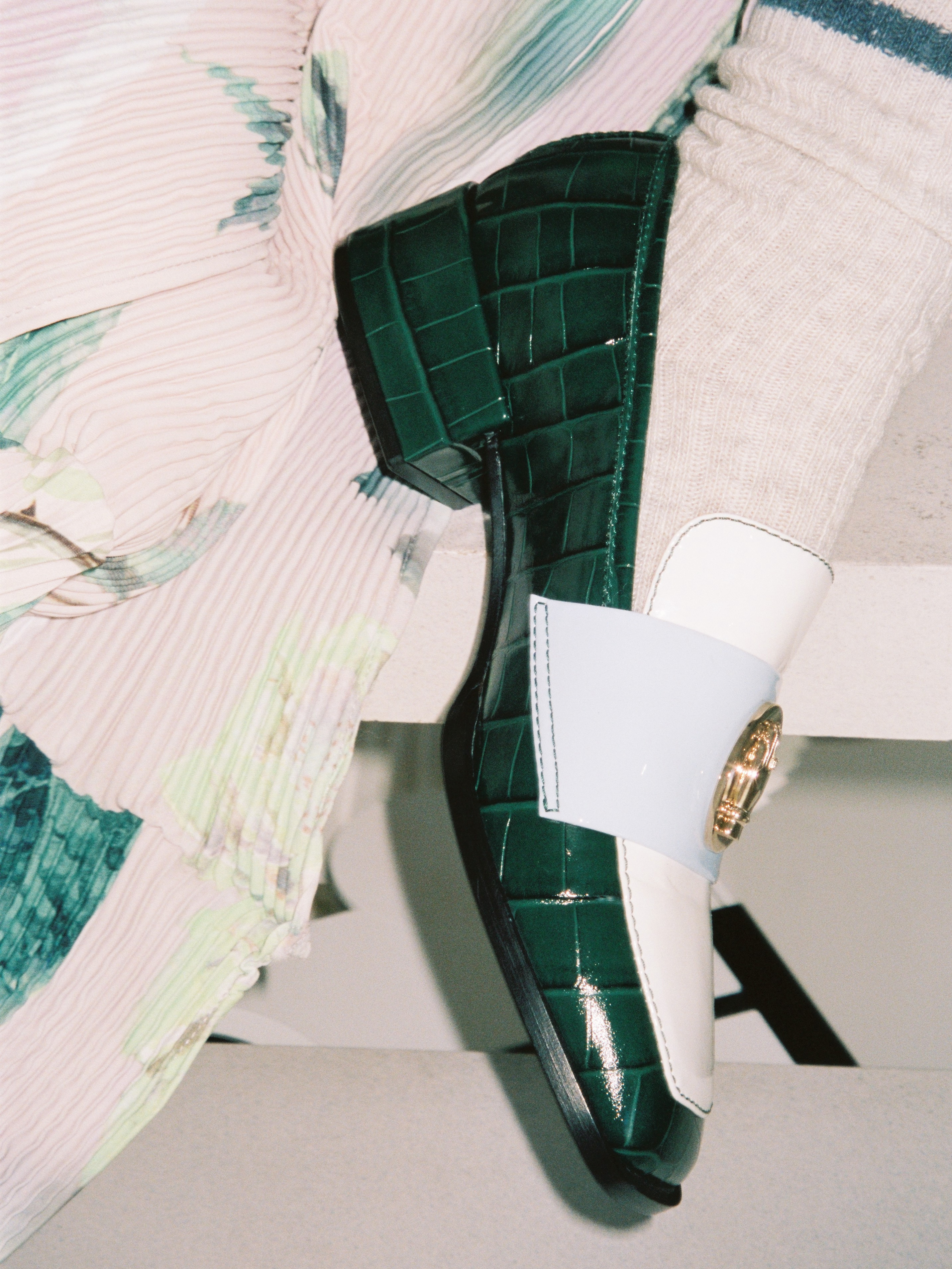 NONO - Loafers - Tricolor Green - Sky Blue