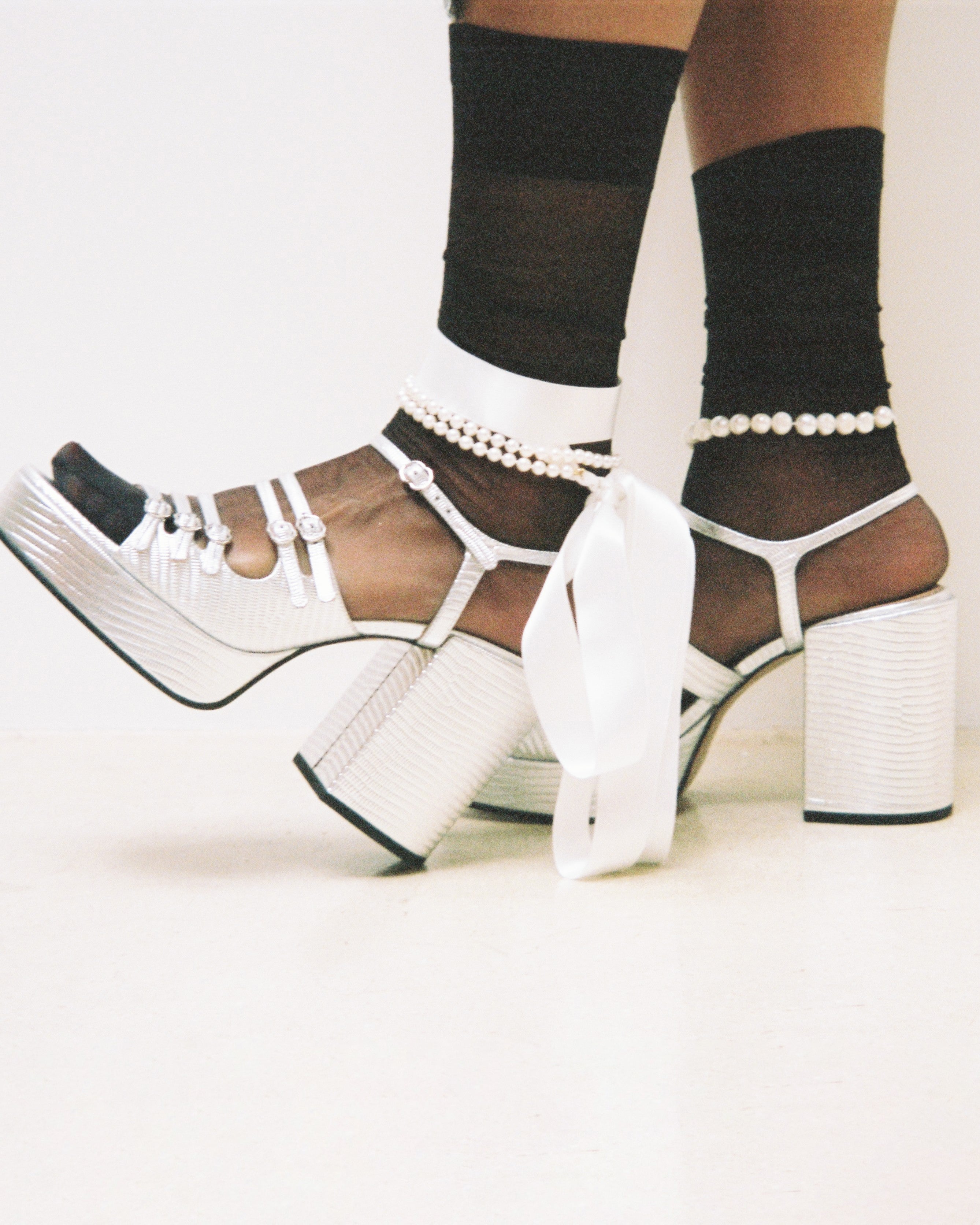 FRENCHKISS- Sandals - Embossed Silver