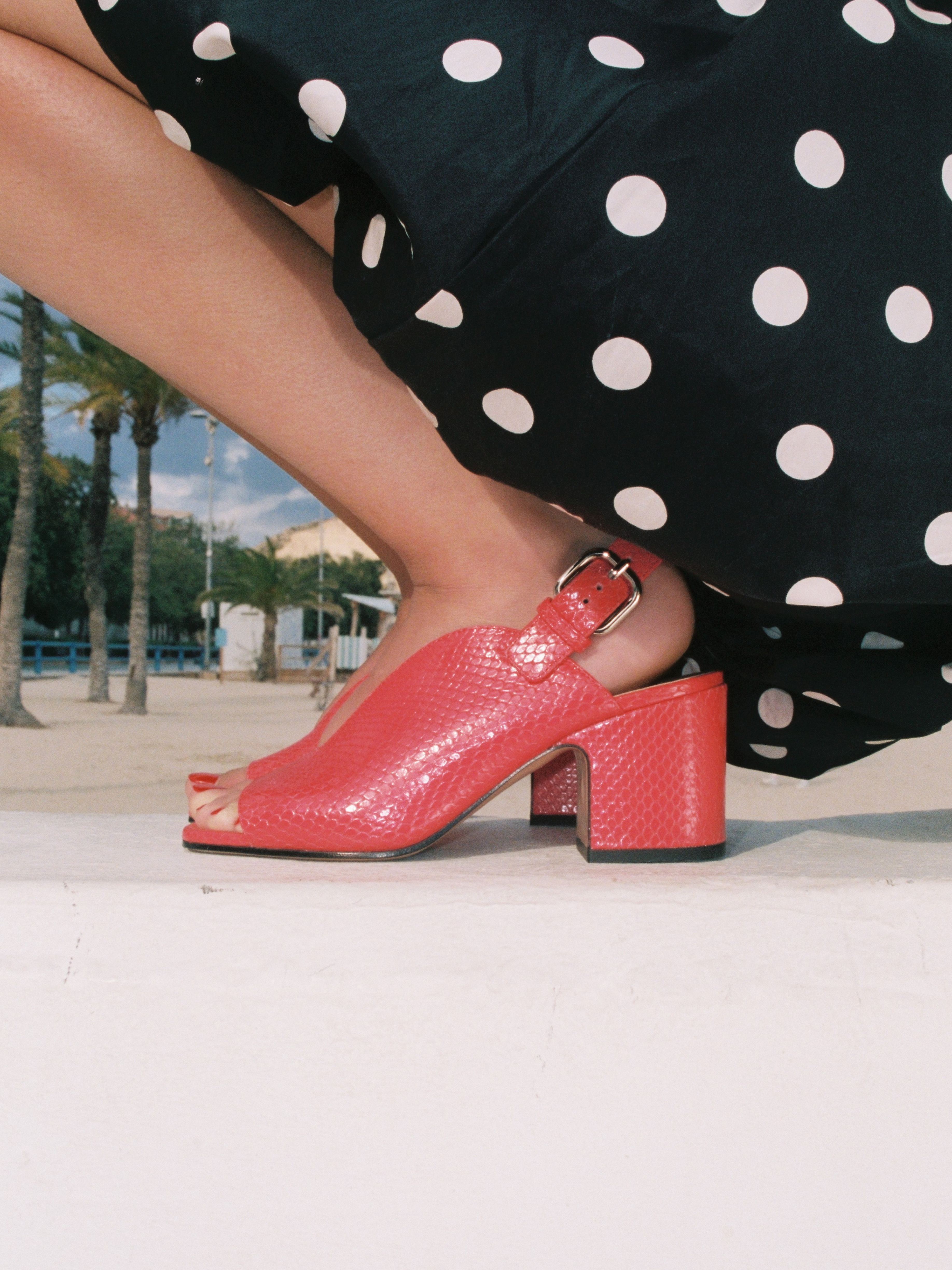 BAGHERA - Sandals - Embossed Framboise