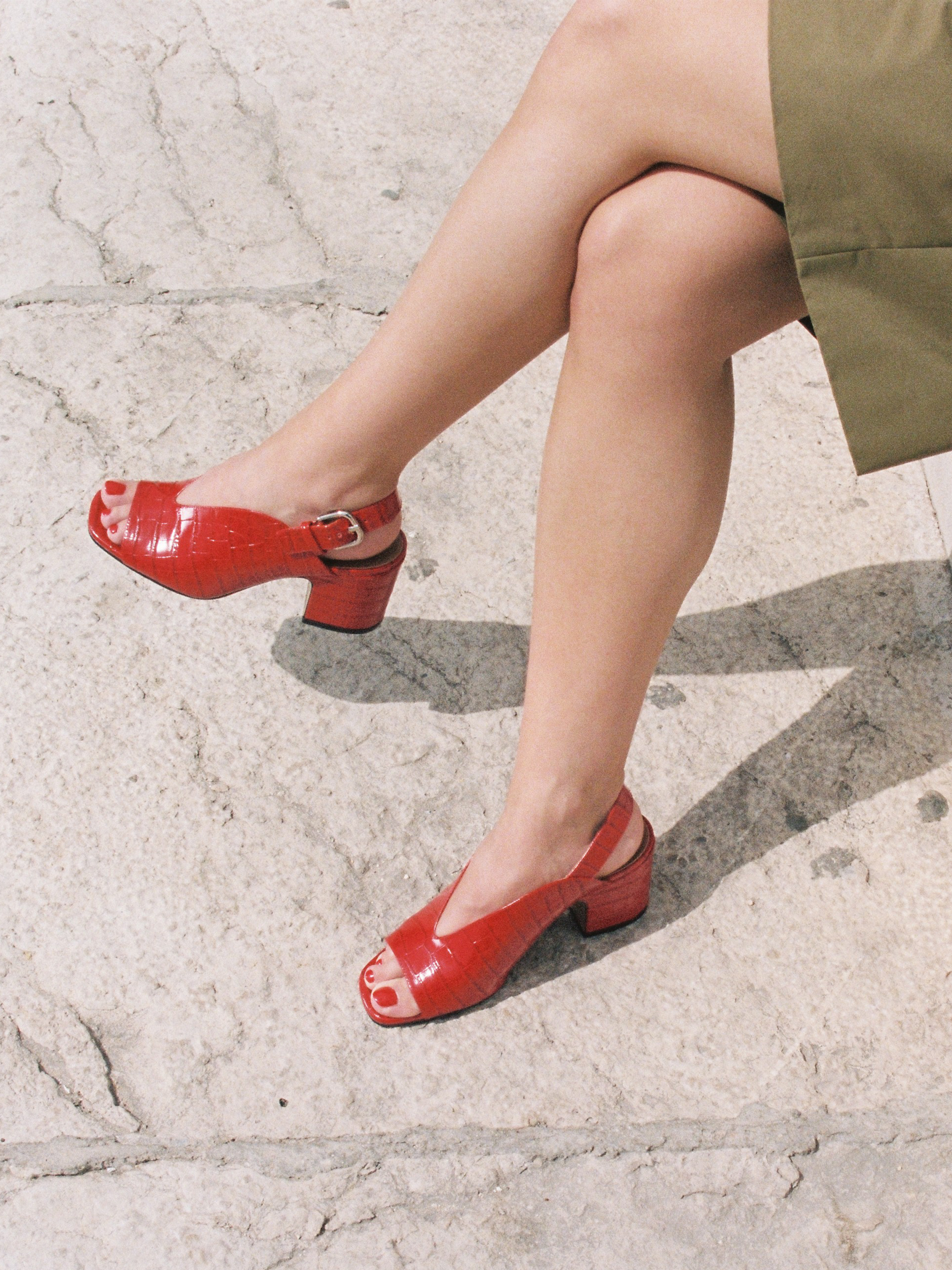 BAGHERA - Sandals - Embossed Red