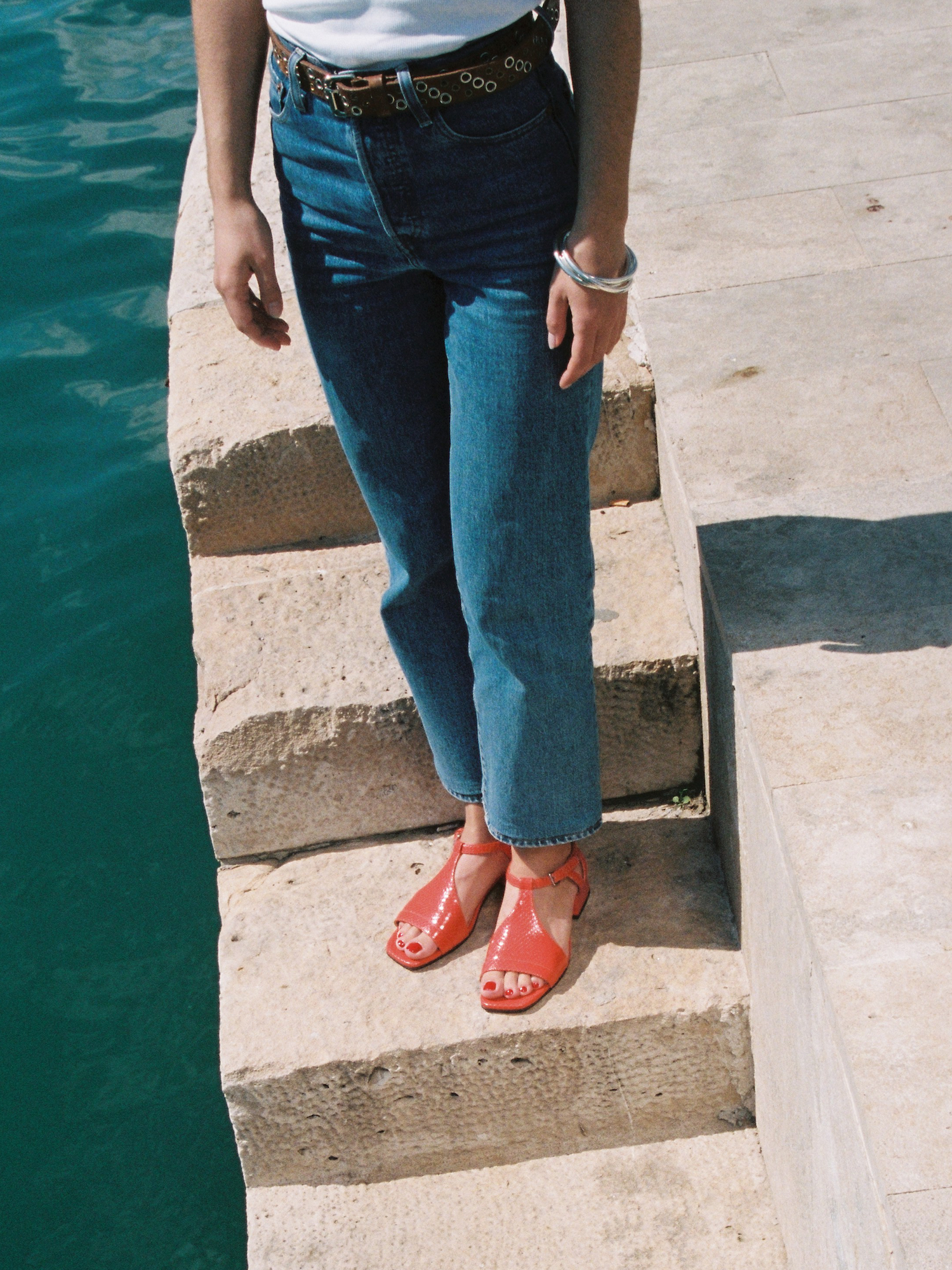 FELICITA - Sandals - Embossed Orange-Red