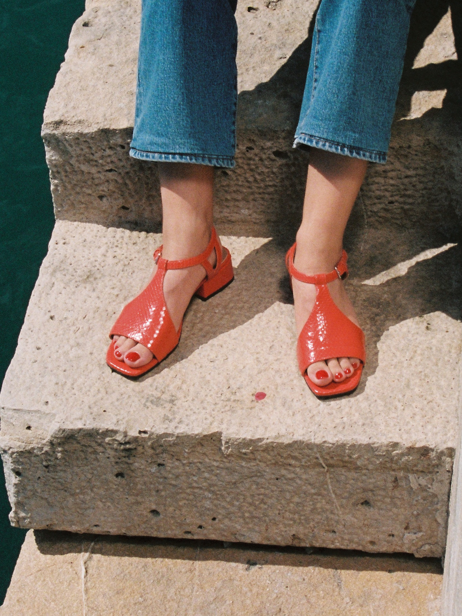 FELICITA - Sandals - Embossed Orange-Red