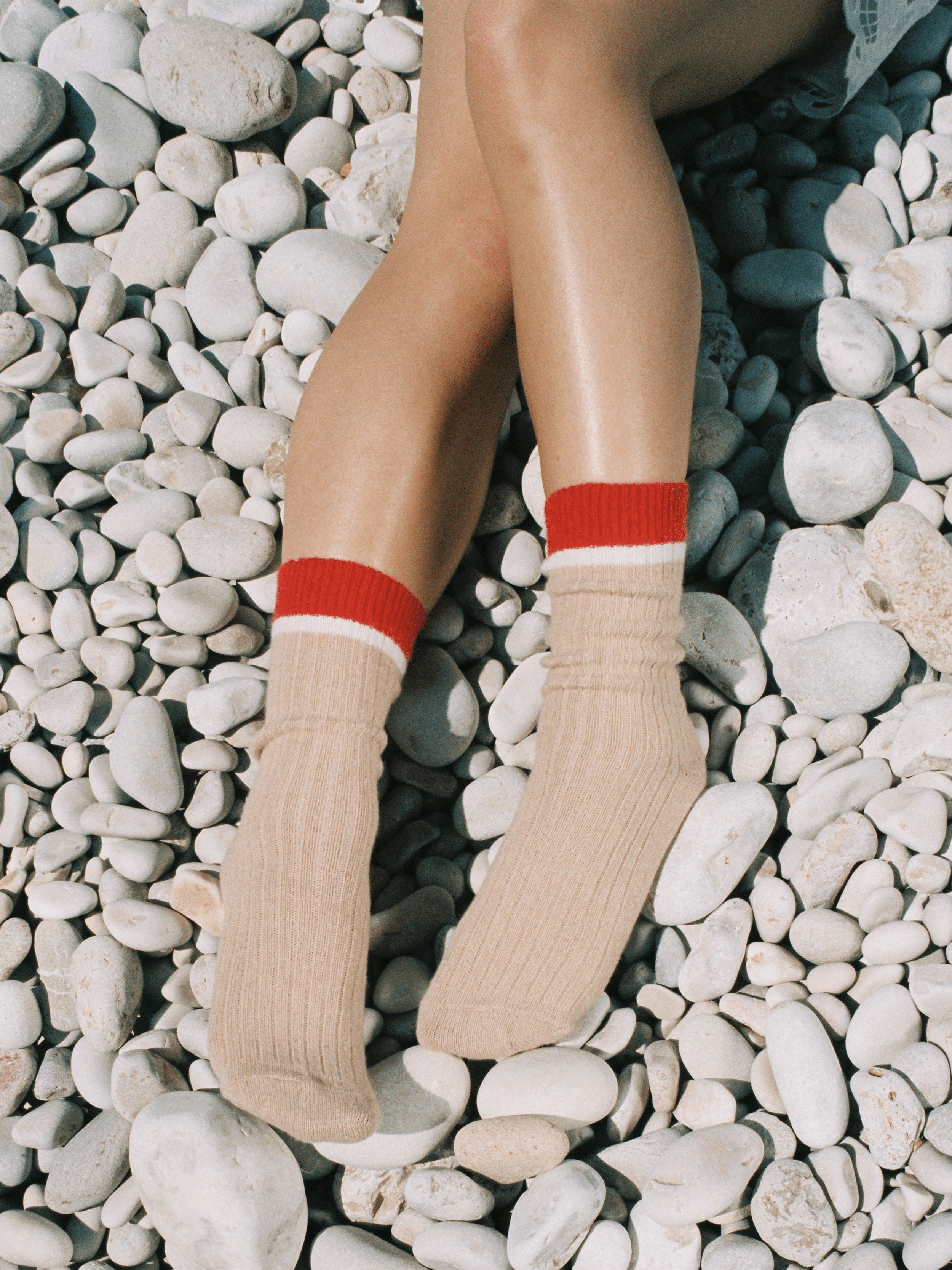 MILANO - Chaussettes - Beige & Rouge Chaussettes Nomasei