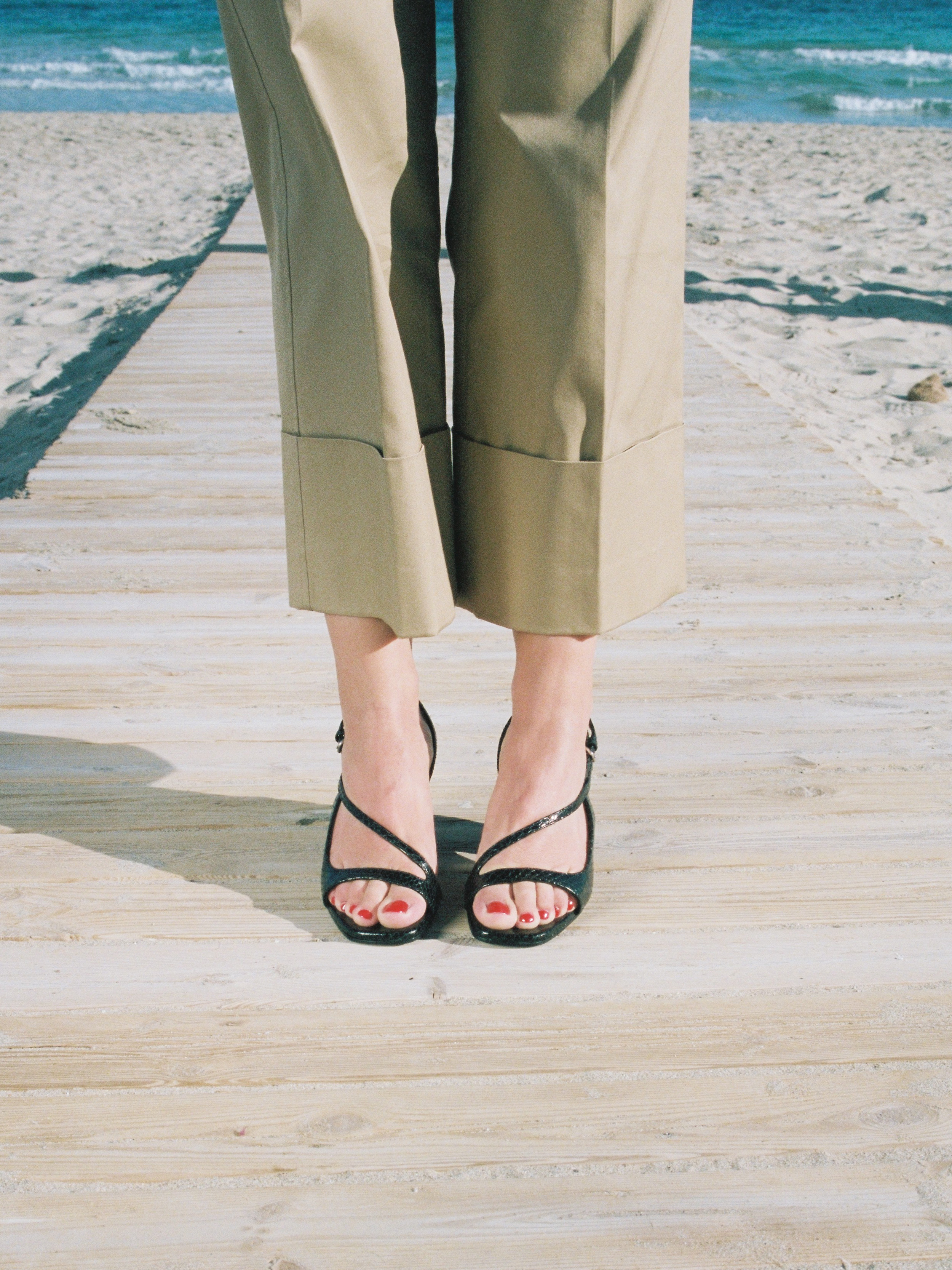 VENUS - Sandals - Embossed Black