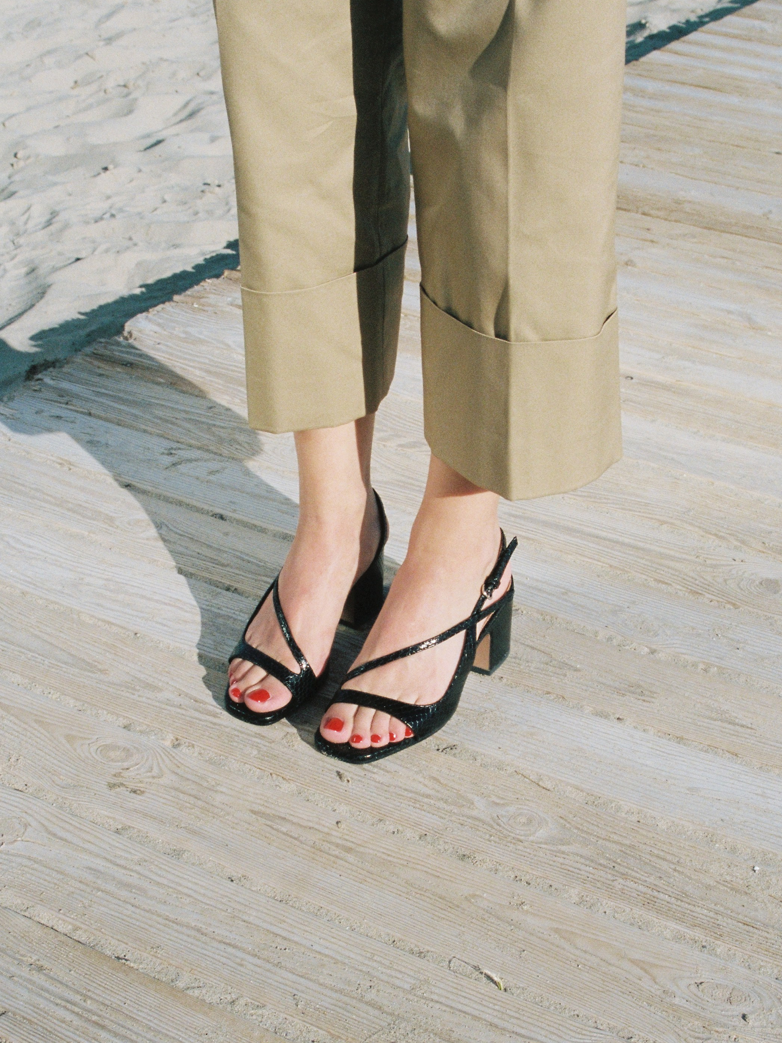 VENUS - Sandals - Embossed Black