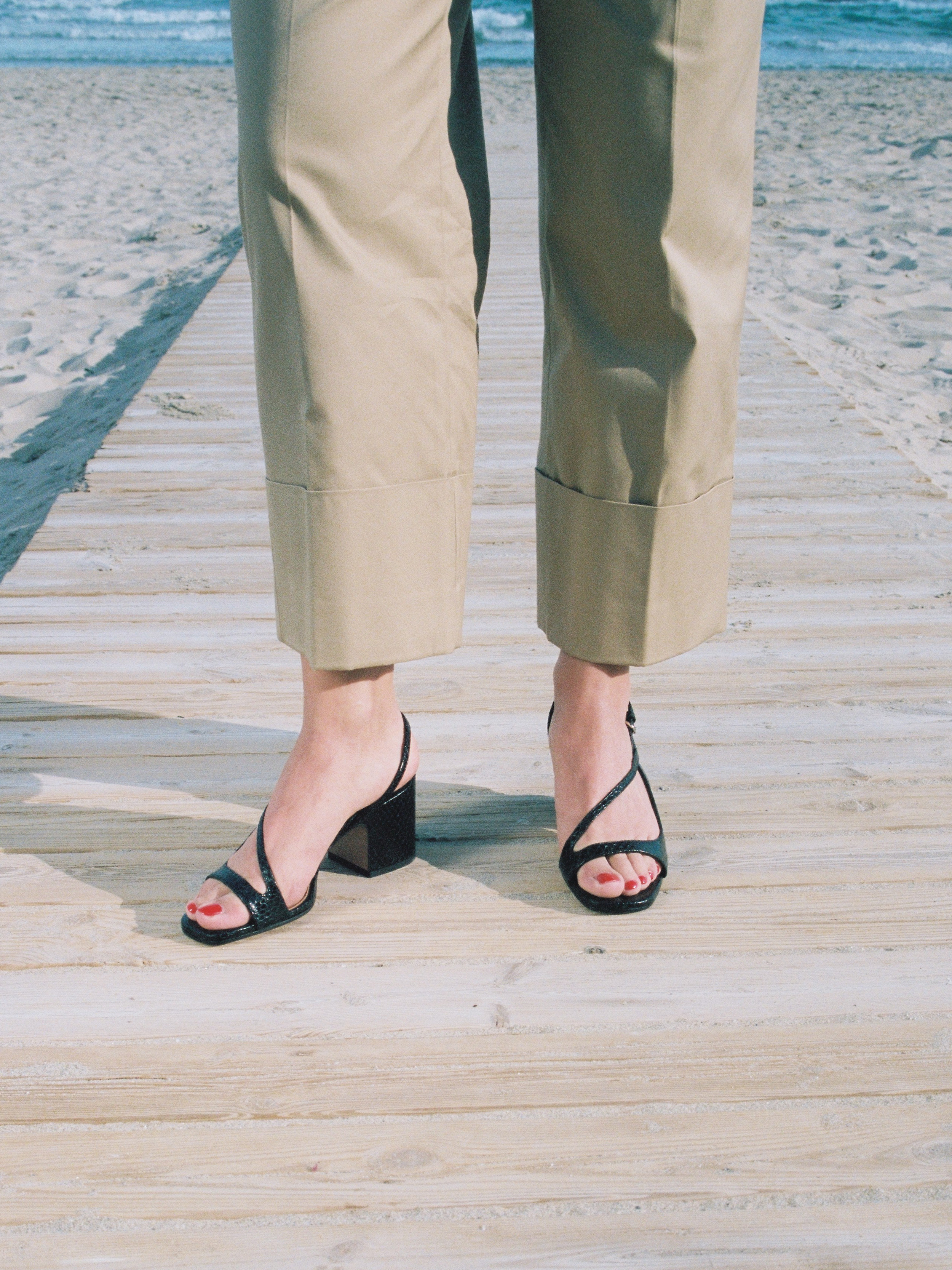 VENUS - Sandals - Embossed Black