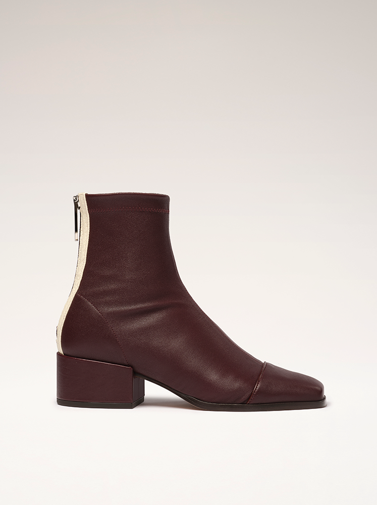 Bottines cuir bordeaux best sale