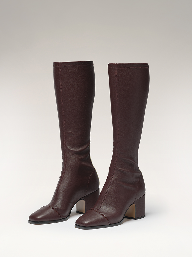 Bottes sales bordeaux cuir