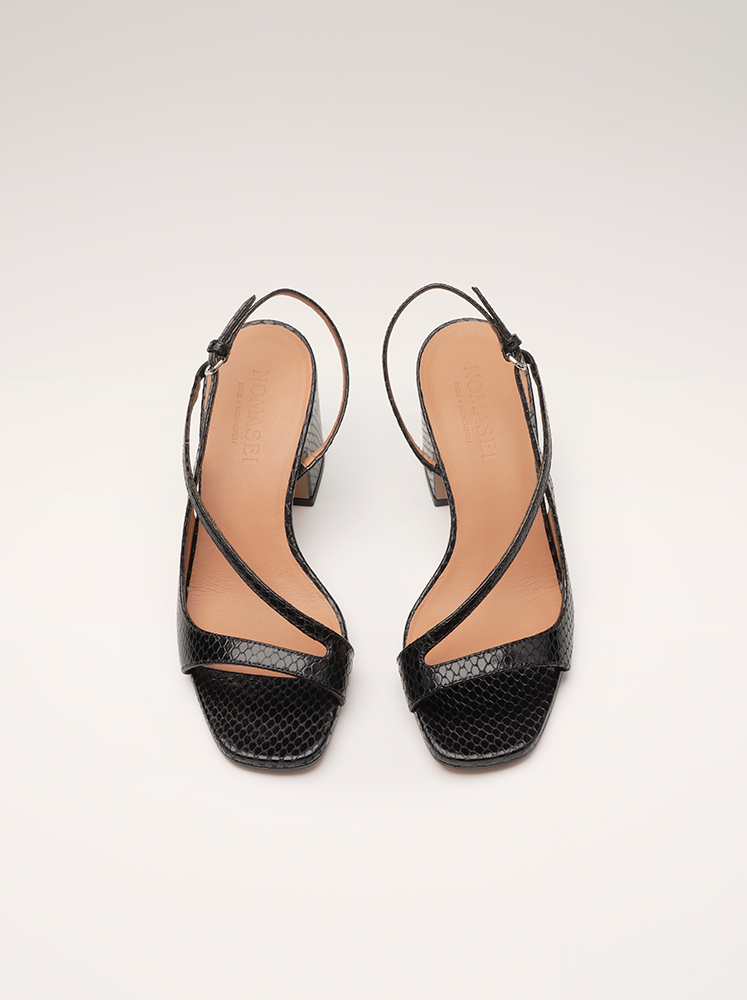 VENUS - Sandals - Embossed Black