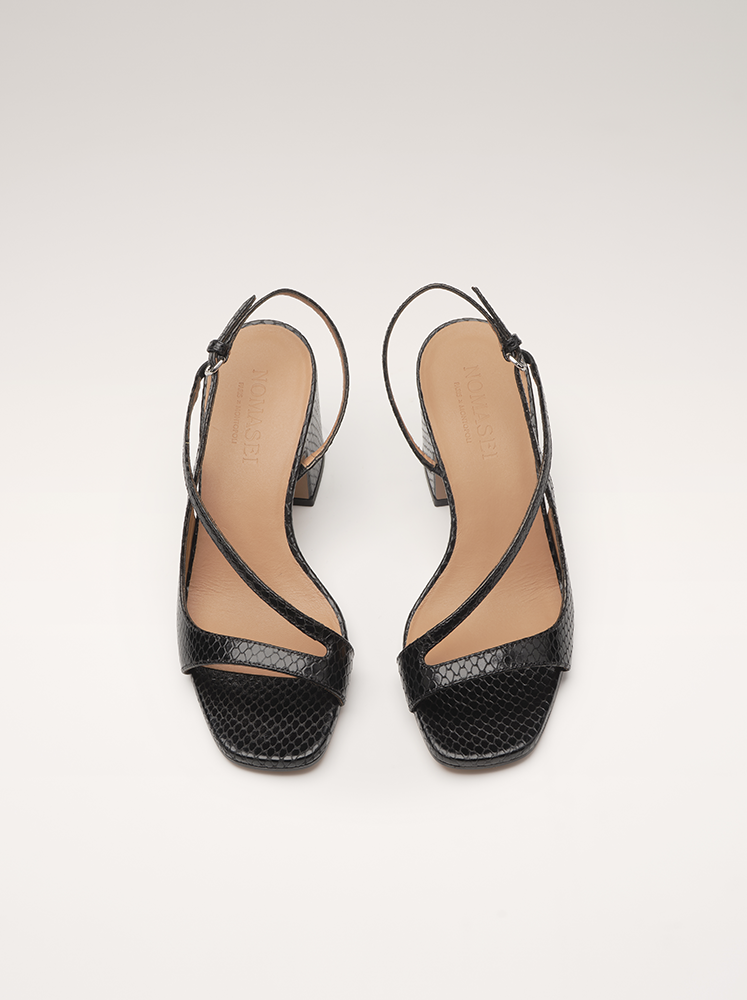 VENUS - Sandals - Embossed Black