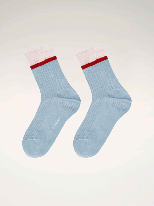 COMO - Lisle Thread Socks - Sky blue