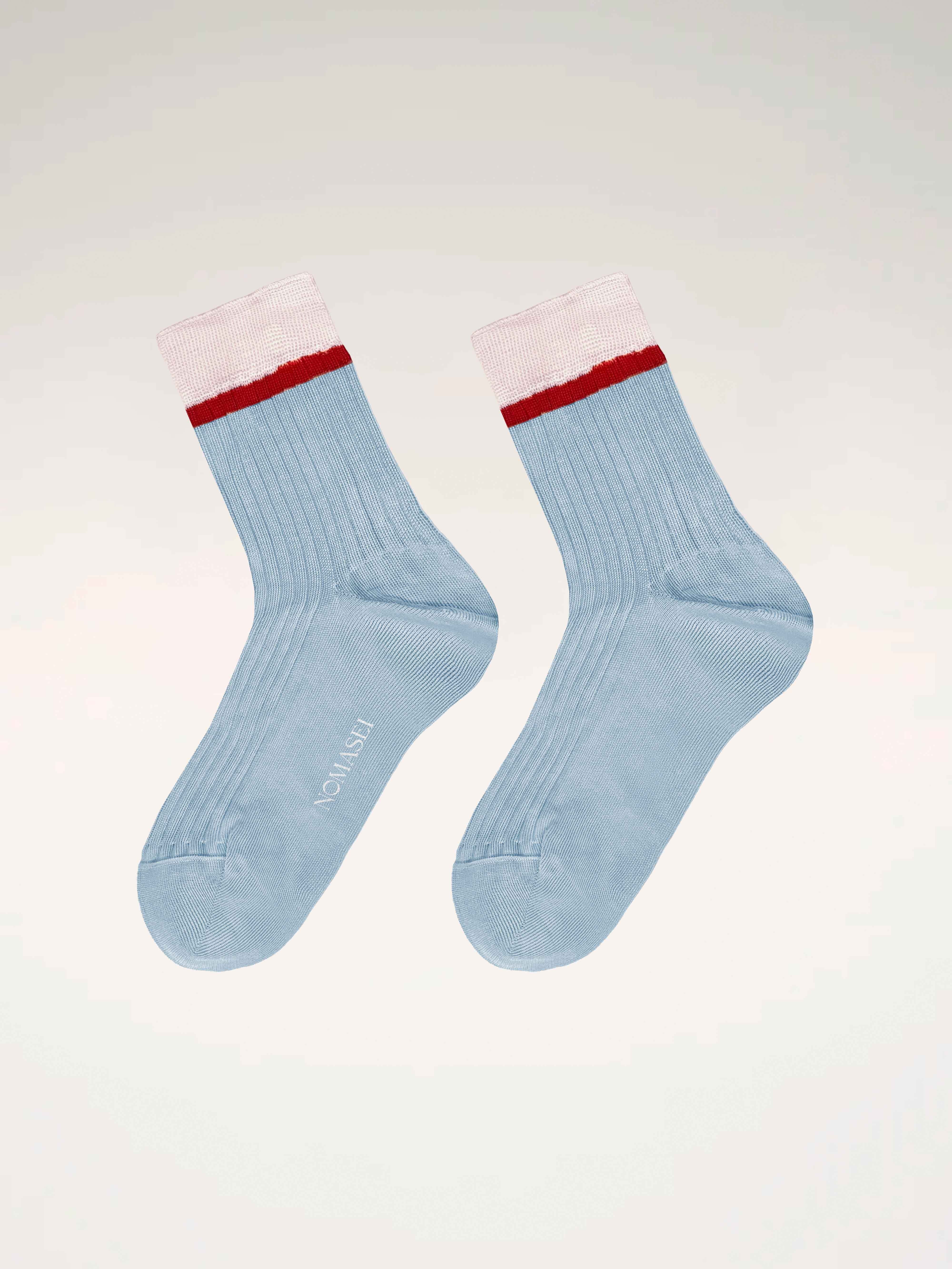 COMO - Chaussettes Fil d'Écosse - Bleu ciel Chaussettes Nomasei Bleu ciel 35-38