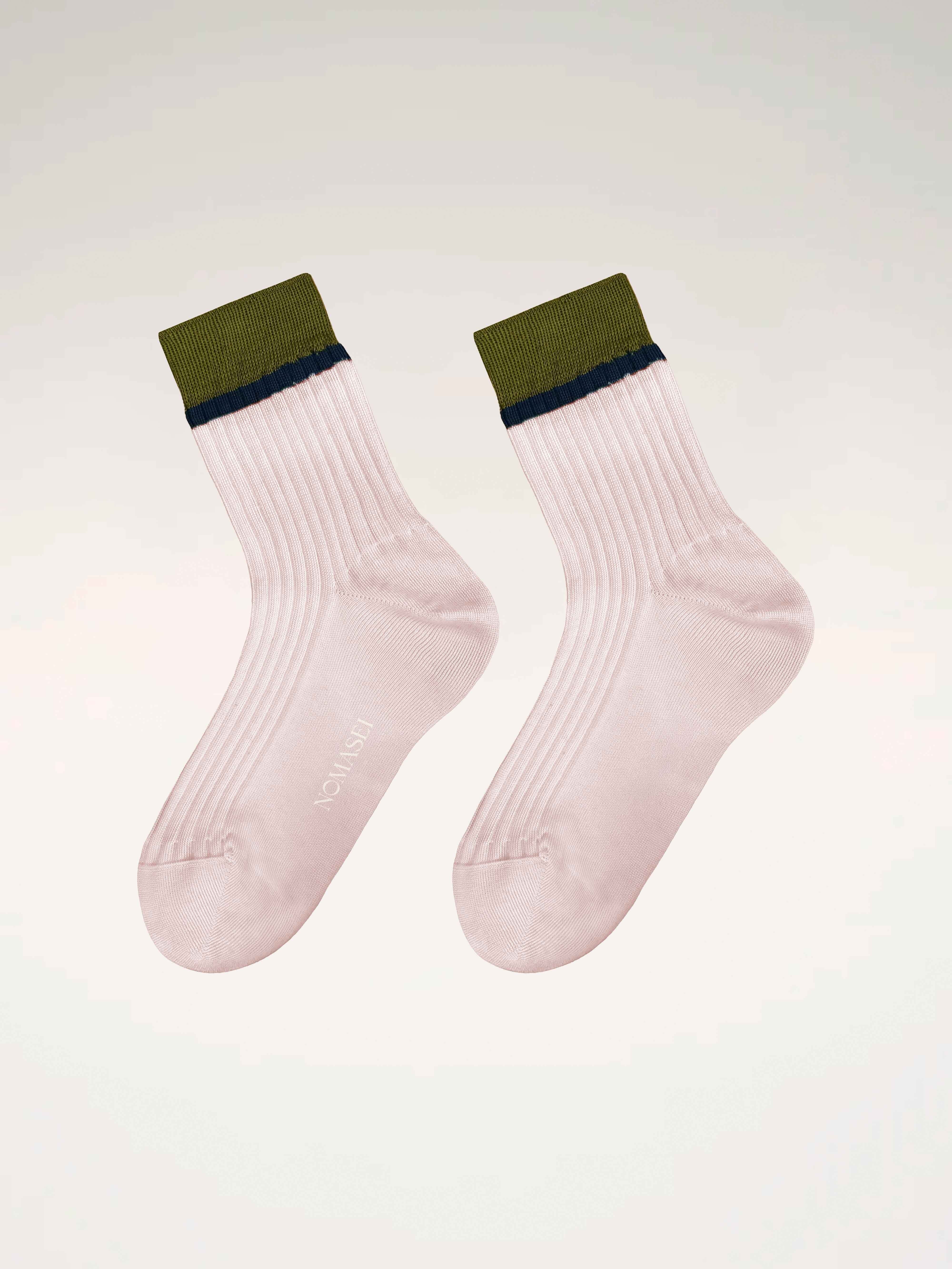 COMO - Chaussettes Fil d'Écosse - Rose pastel Chaussettes Nomasei Rose pastel 35-38