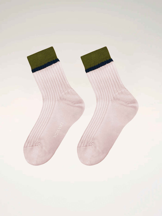 COMO - Chaussettes Fil d'Écosse - Rose pastel Chaussettes Nomasei Rose pastel 35-38