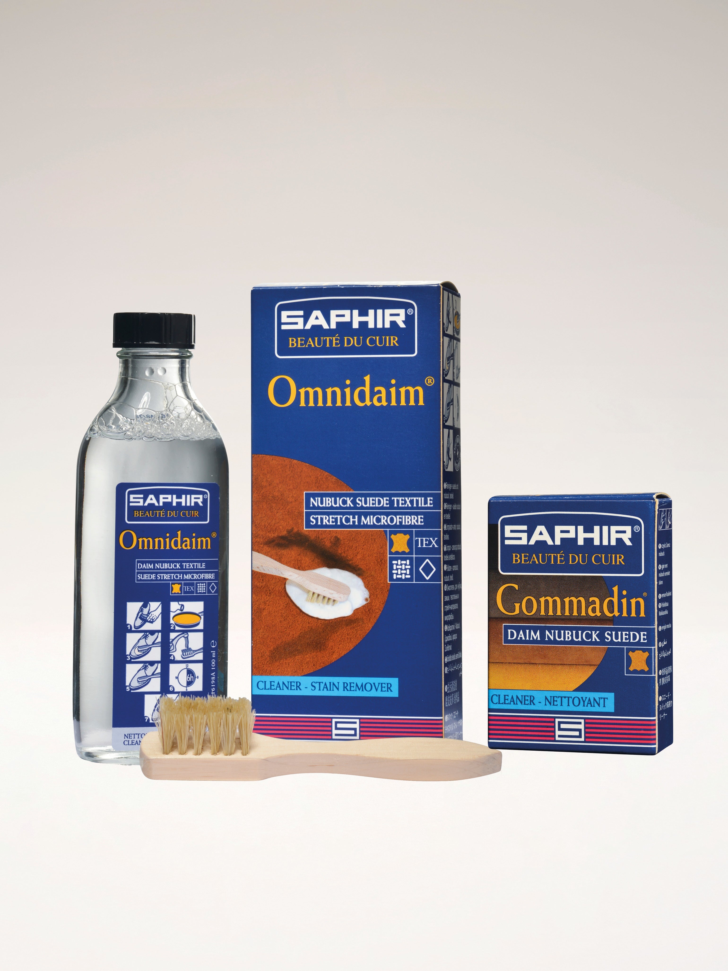 KIT ENTRETIEN SAPHIR - Cuir camoscio et nubuck Produits d'entretien Nomasei