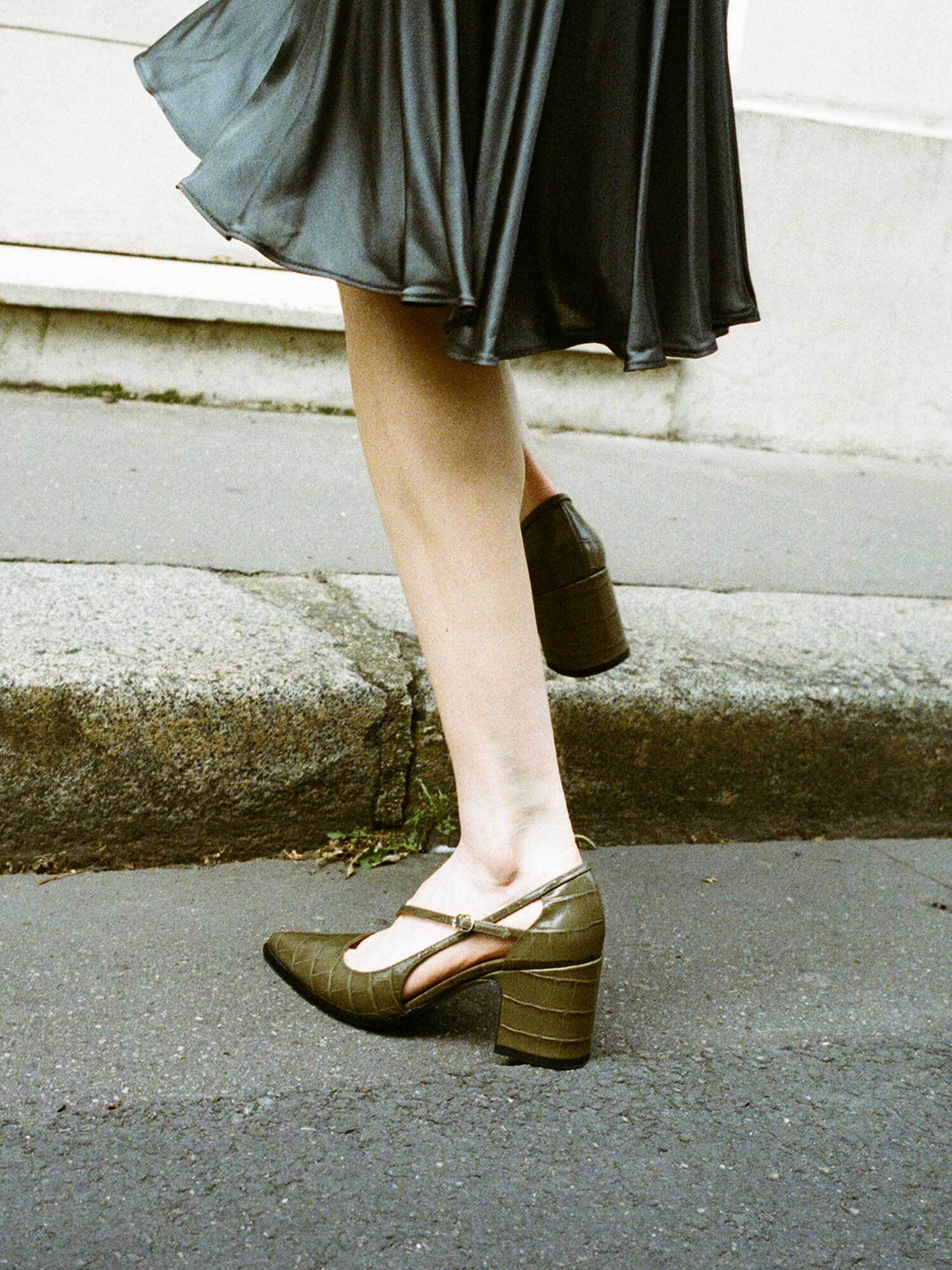 THEOFFICE - Escarpins - Embossées Kaki