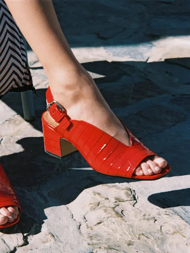 BAGHERA - Sandals - Embossed Red